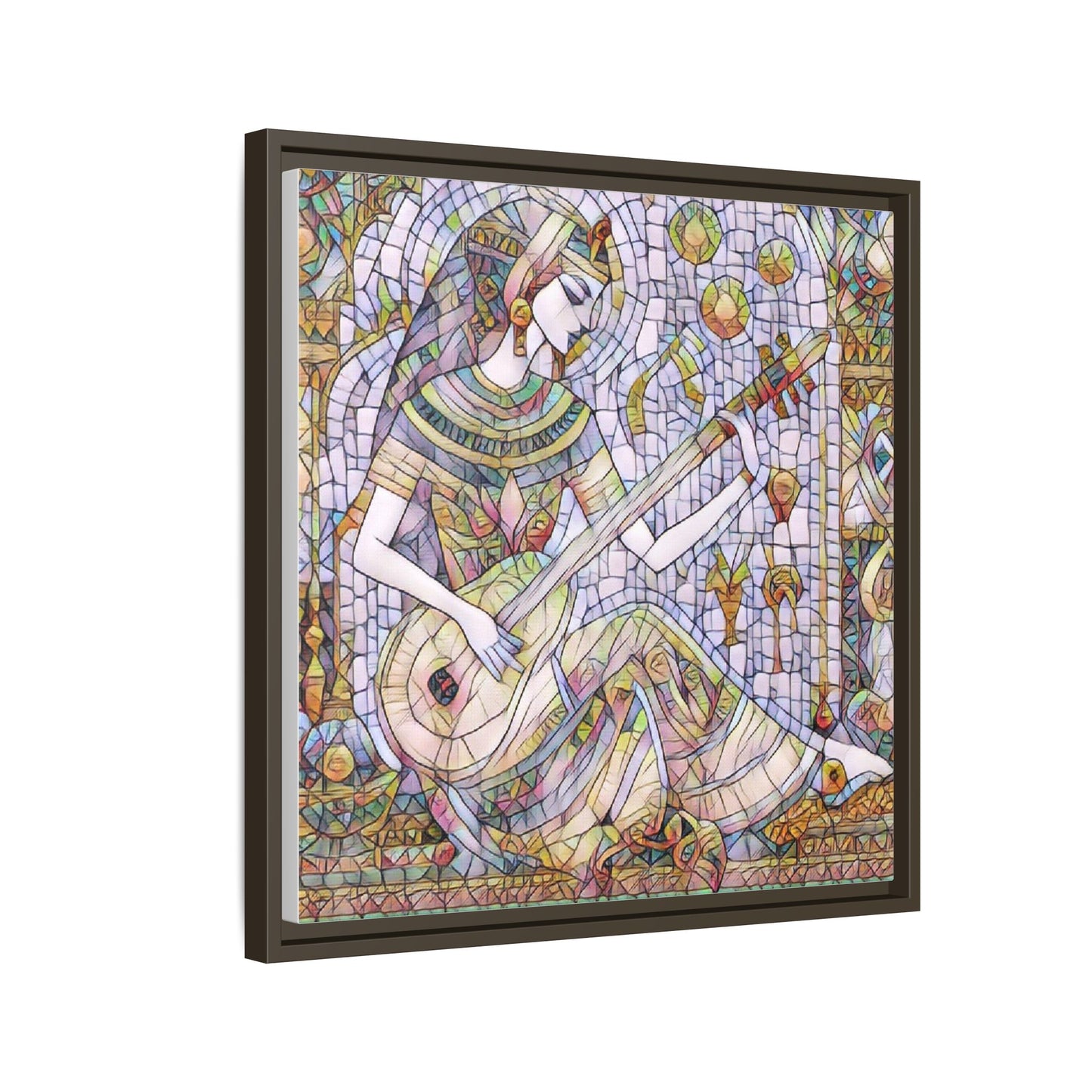 Egyptian Muse Mosaic Matte Canvas Framed Wall Art