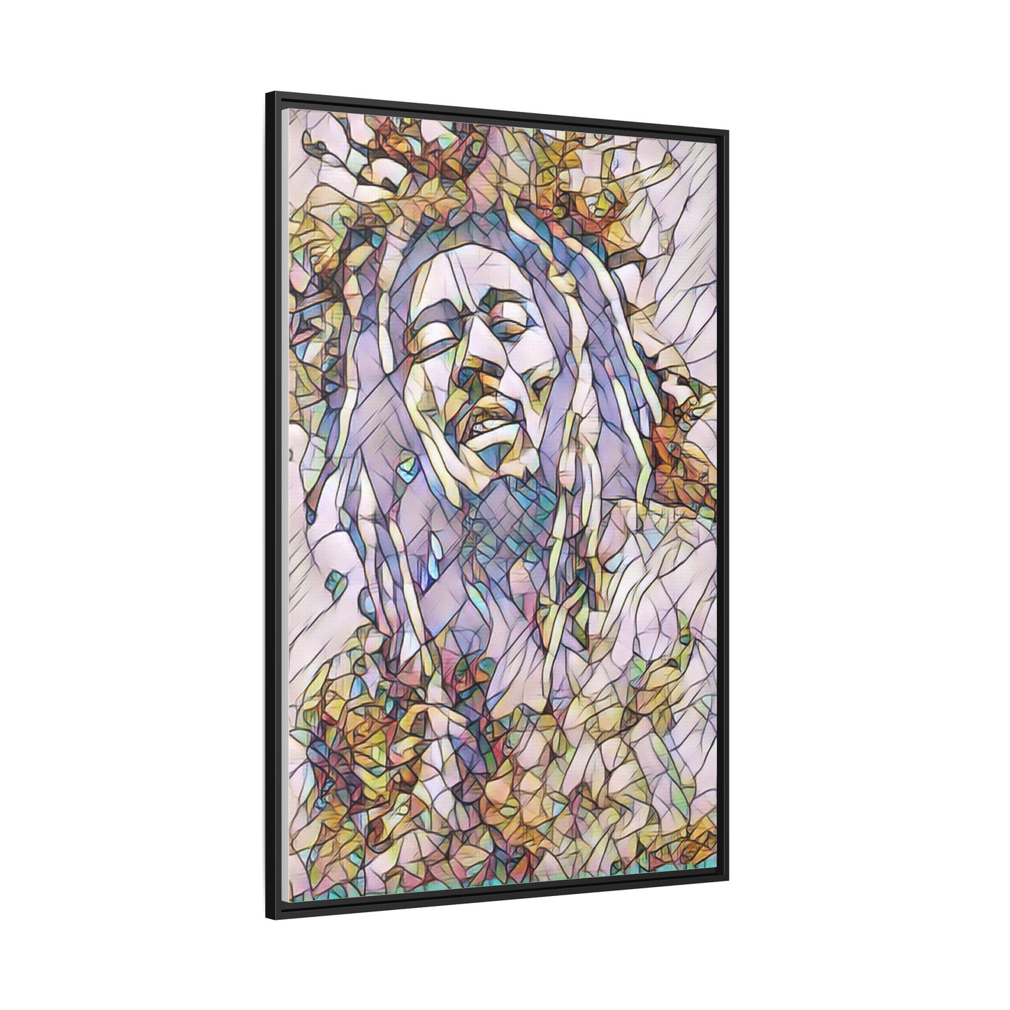 Abstract Multicolor Portrait Matte Canvas Framed Wall Art