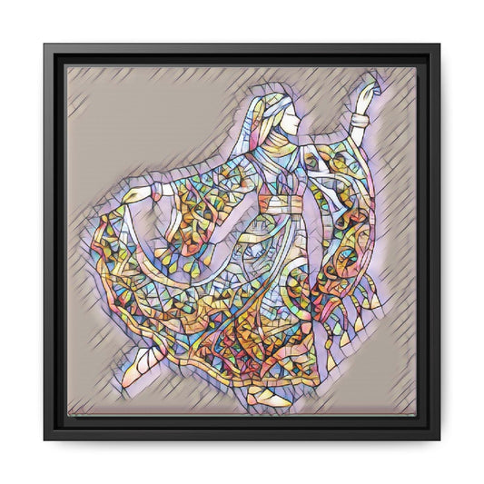 Framed Matte Canvas - Colorful Stained-Glass Dancer Wall Art
