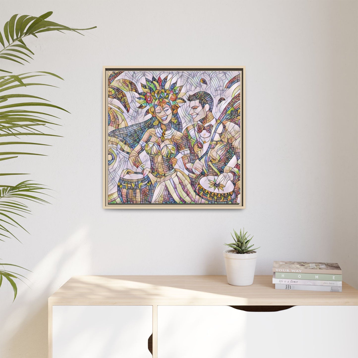 Carnival Samba Dancers Framed Canvas Art — Colorful Brazilian Festival Wall Decor