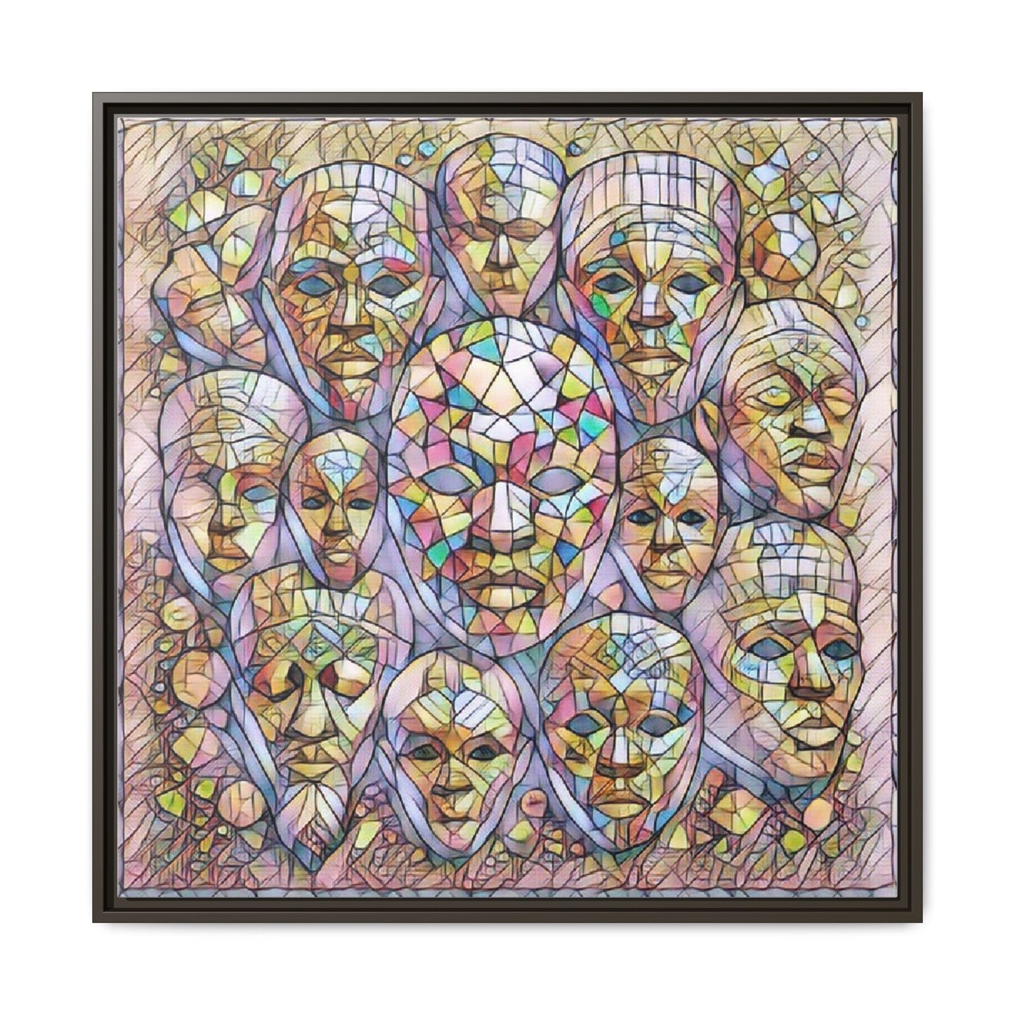 Framed Art Print — Mosaic Faces Matte Canvas