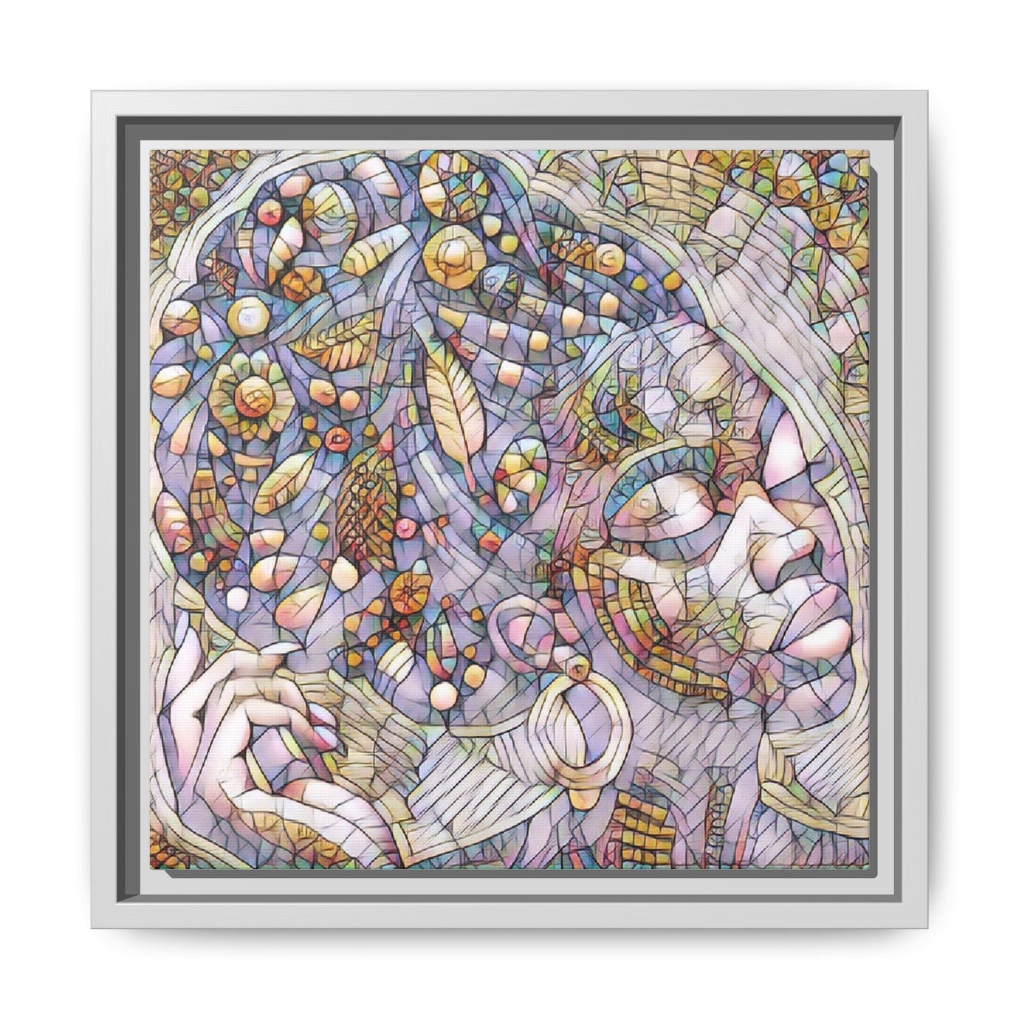 Bohemian Mosaic Woman Matte Canvas Framed Wall Art