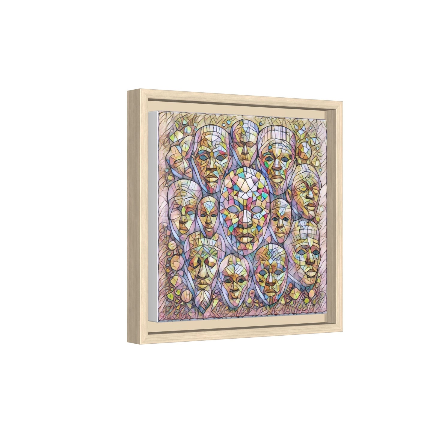 Framed Art Print — Mosaic Faces Matte Canvas