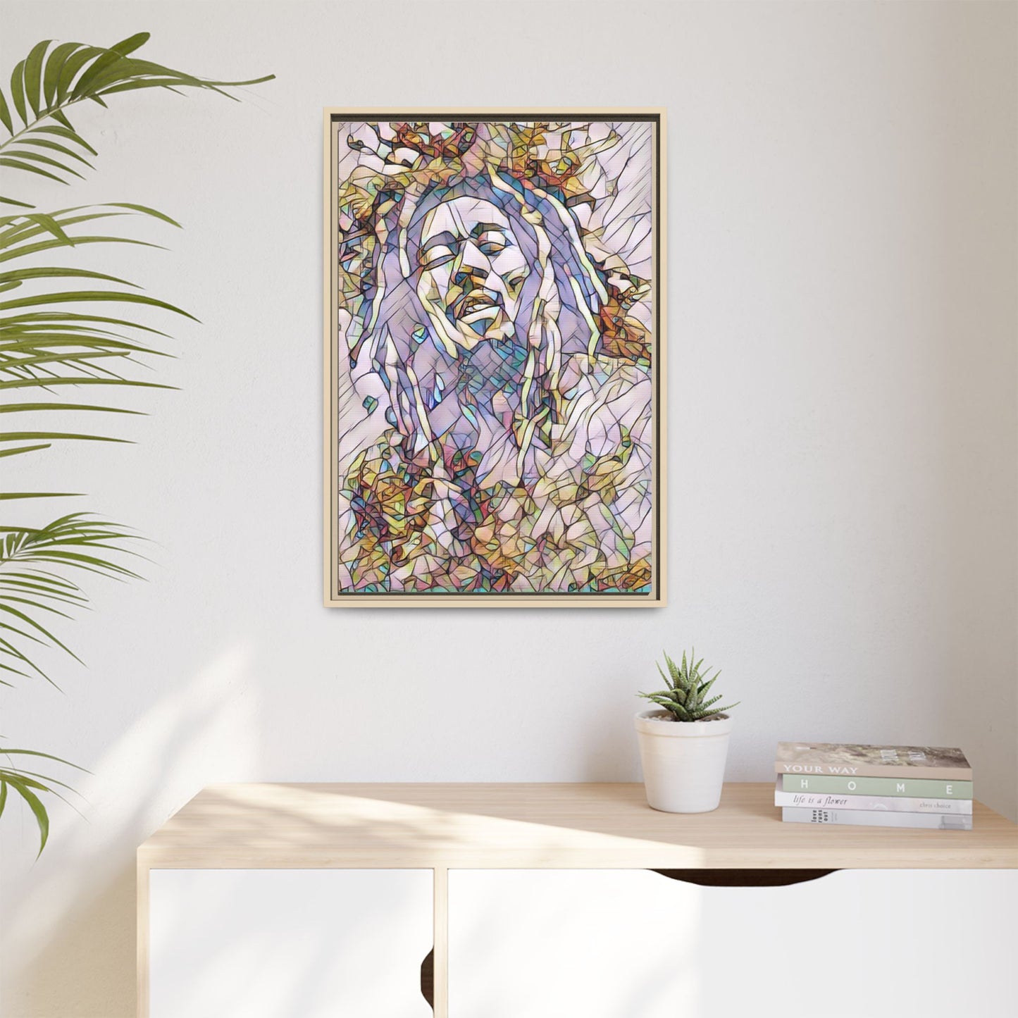 Abstract Multicolor Portrait Matte Canvas Framed Wall Art