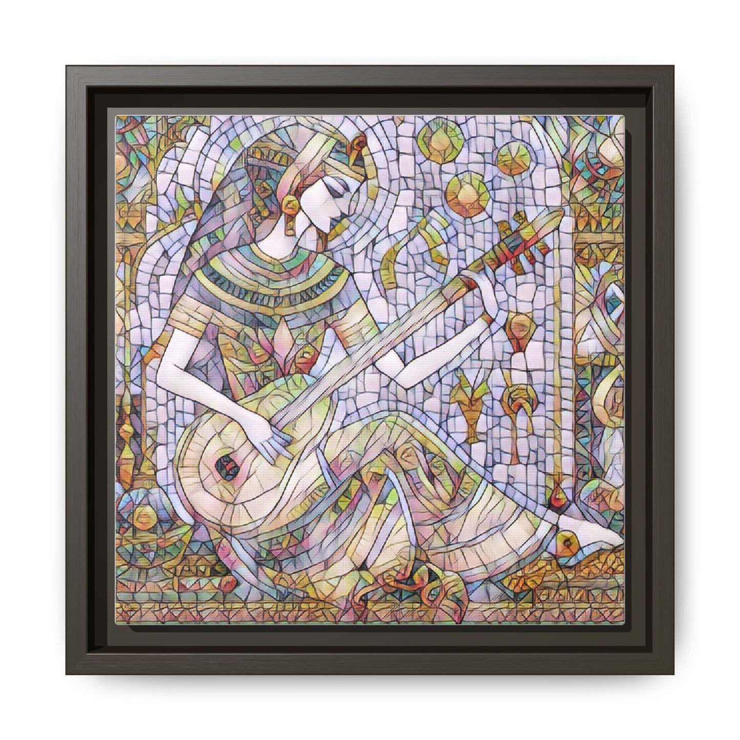Egyptian Muse Mosaic Matte Canvas Framed Wall Art