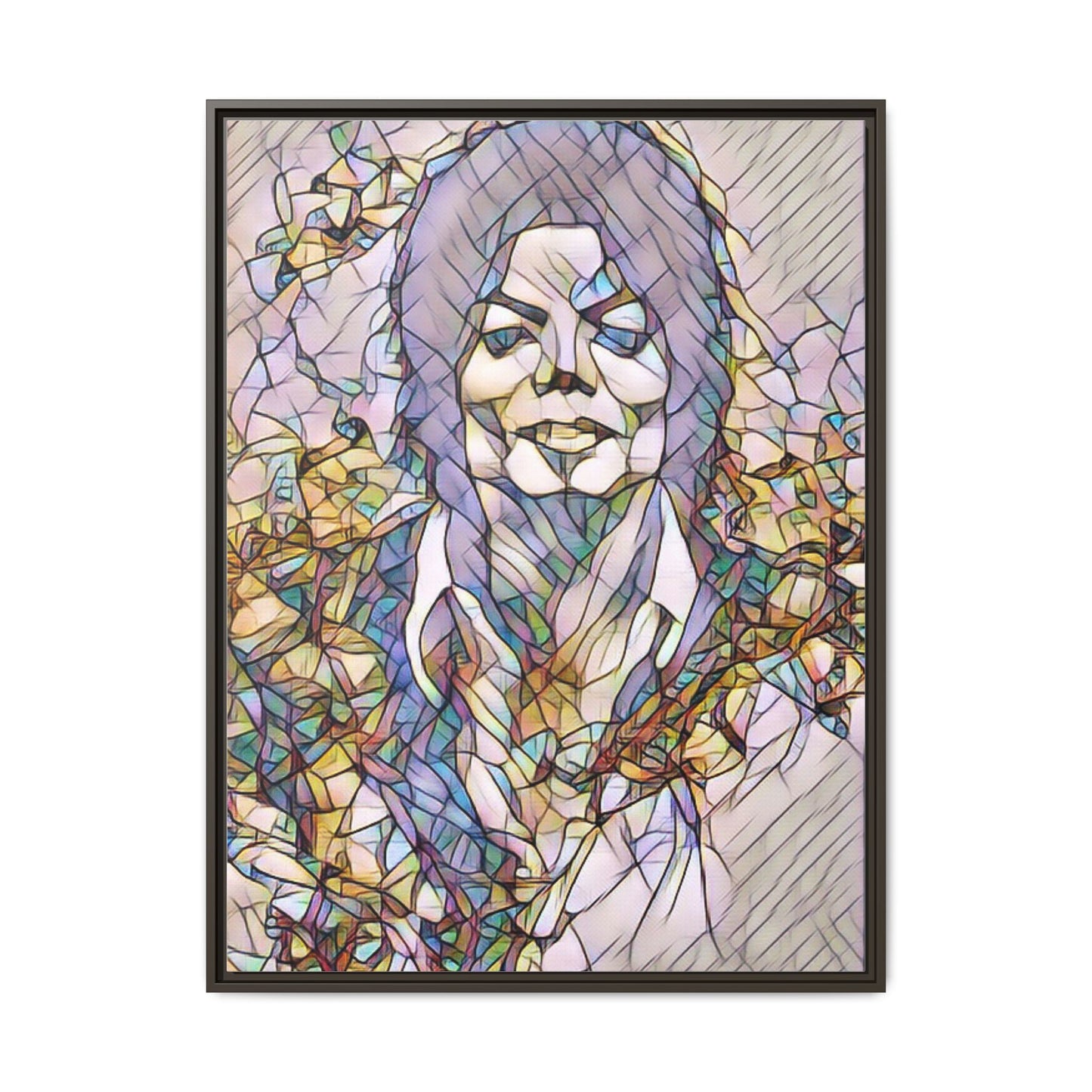 Abstract Stained-Glass Portrait Matte Canvas (Framed)