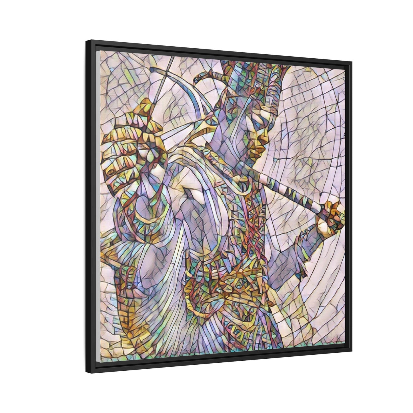 Egyptian God Mosaic Matte Canvas Framed Art