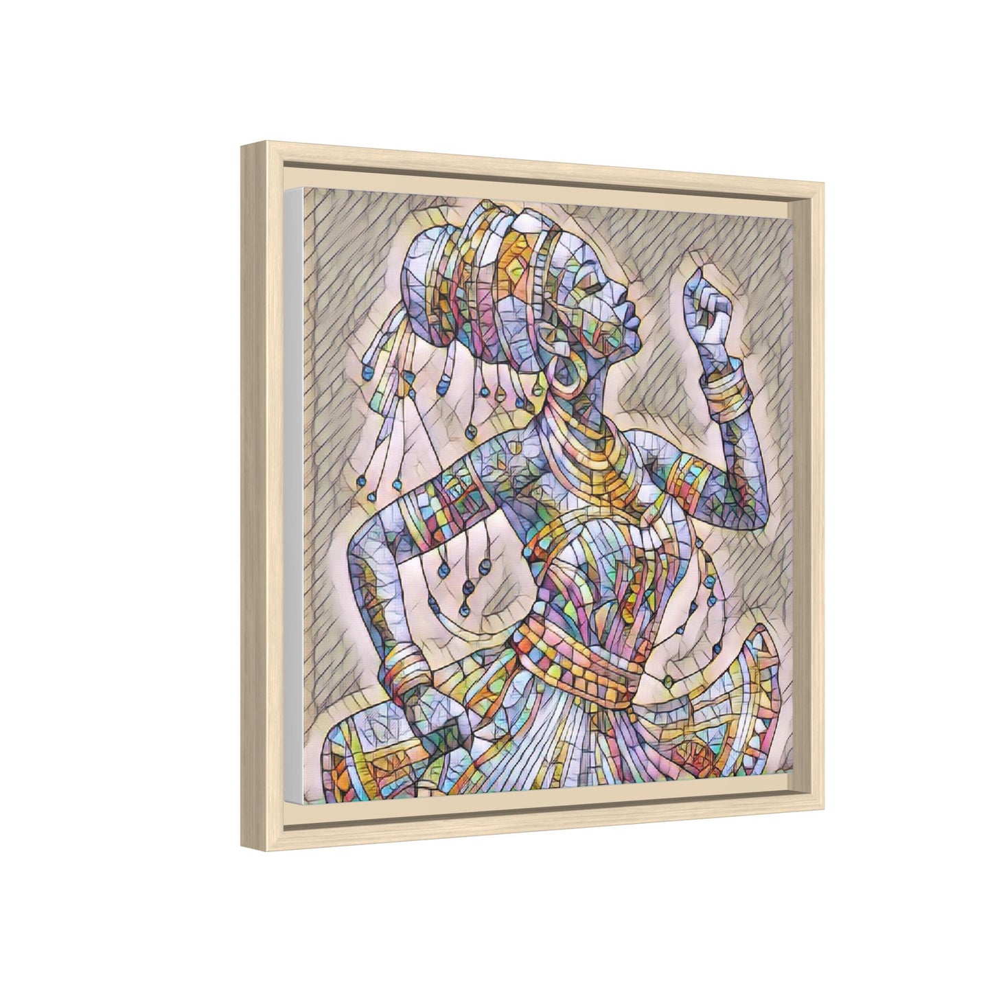 Framed Canvas Art — Colorful Mosaic Dancer