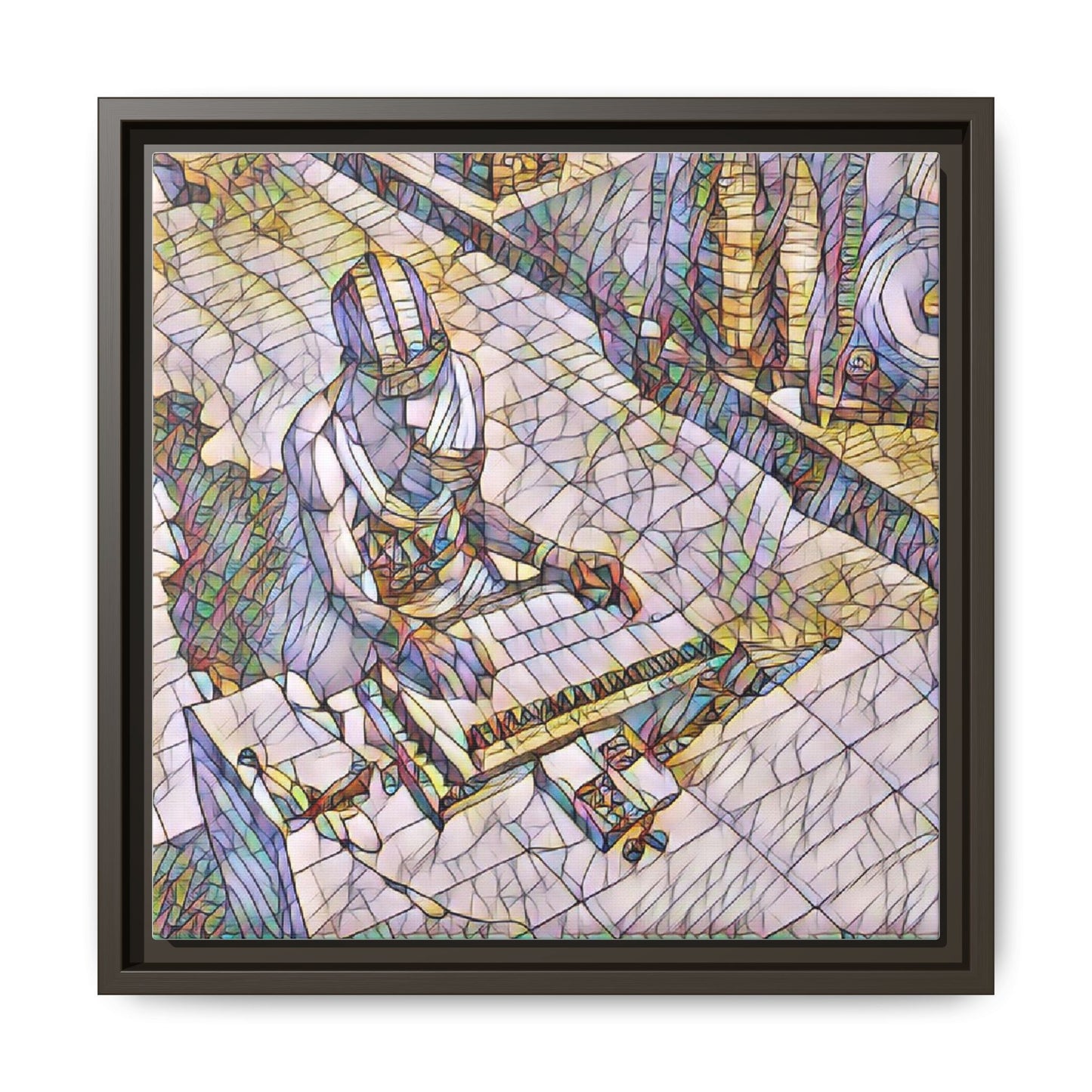 Abstract DJ Skateboarder Matte Framed Canvas – Colorful Urban Music Art Print