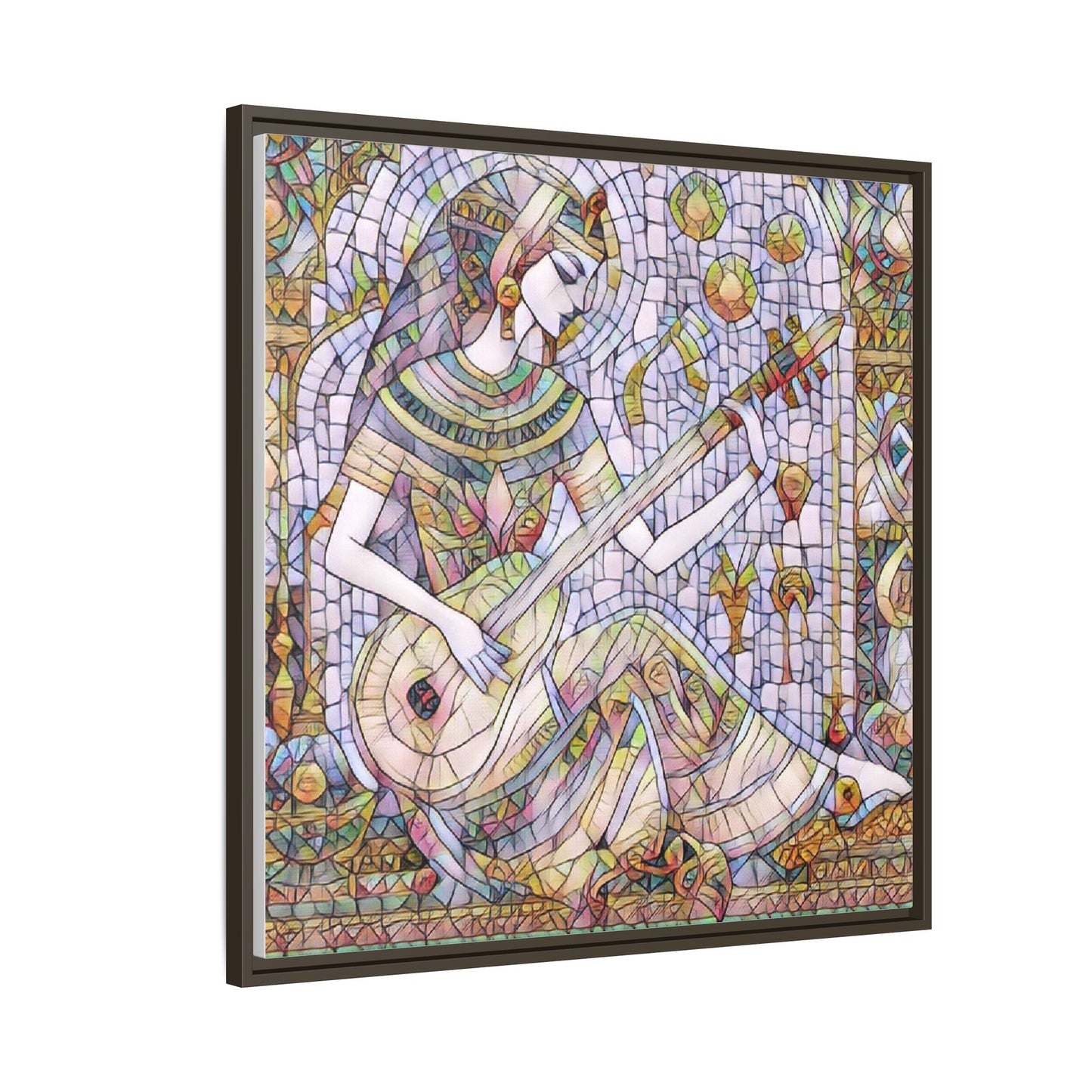Egyptian Muse Mosaic Matte Canvas Framed Wall Art