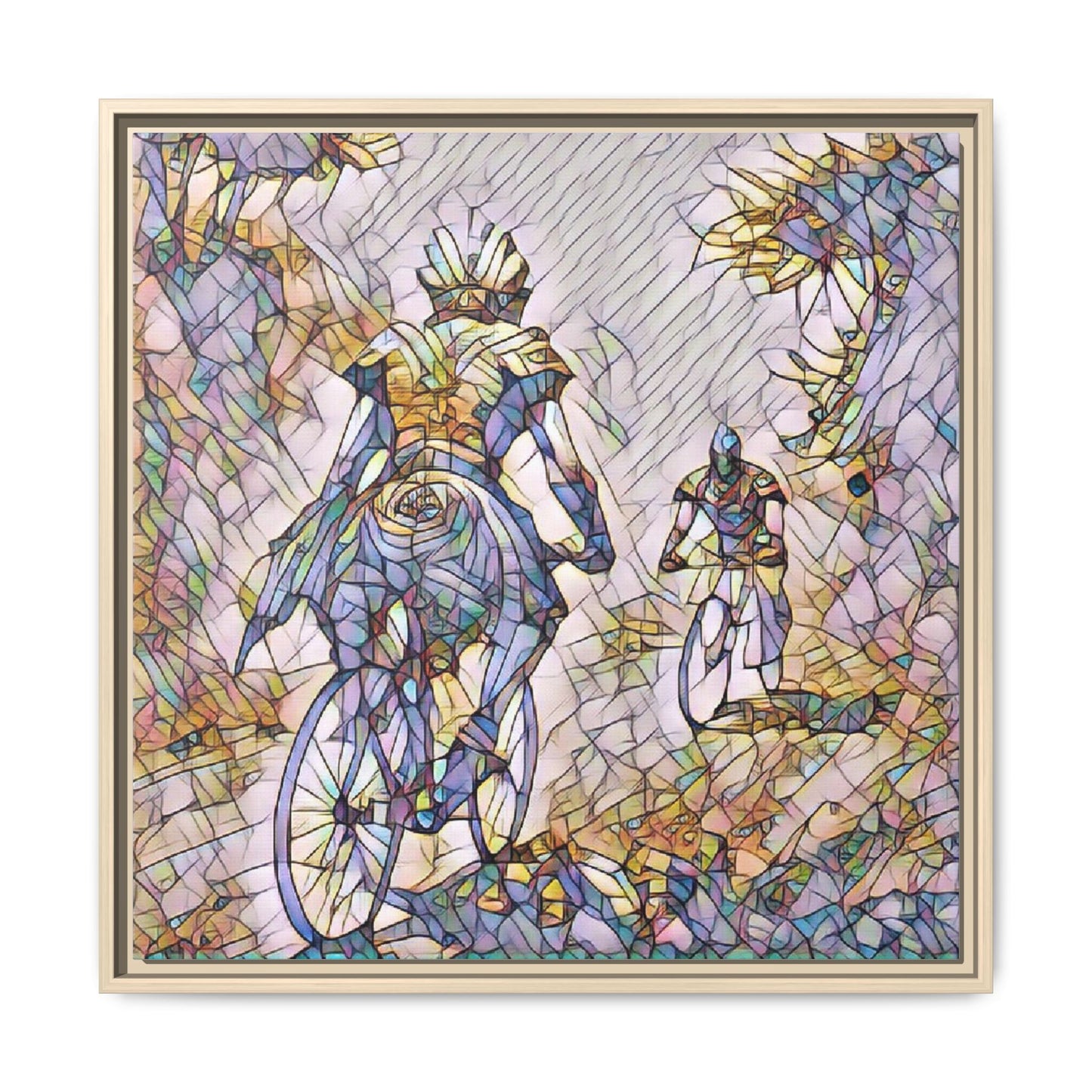 Cycling Art Print — Framed Matte Canvas Wall Art