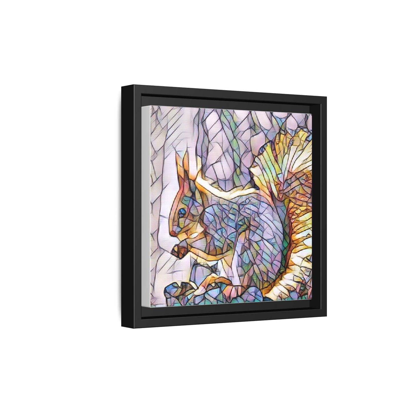 Framed Squirrel Mosaic Matte Canvas Wall Art
