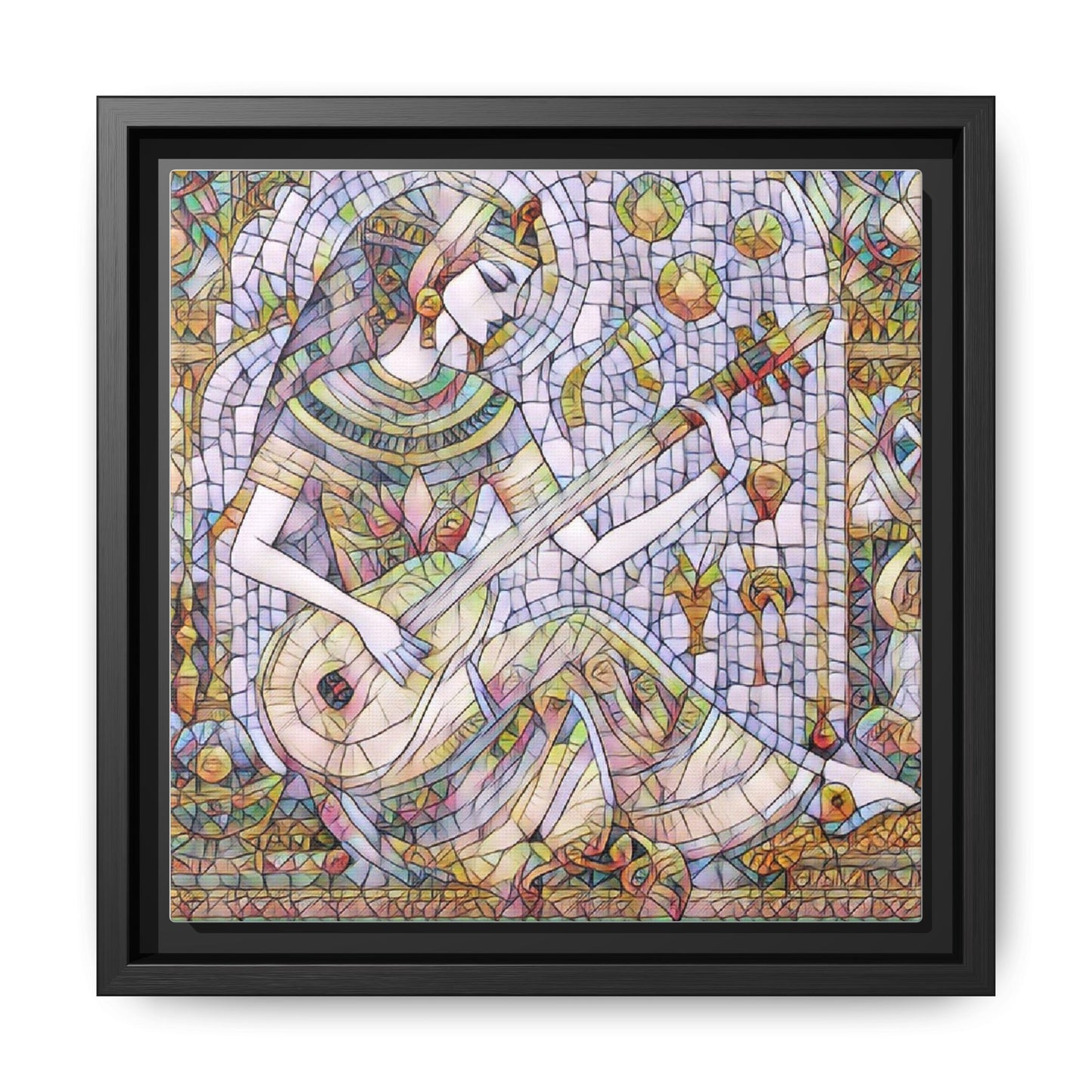 Egyptian Muse Mosaic Matte Canvas Framed Wall Art