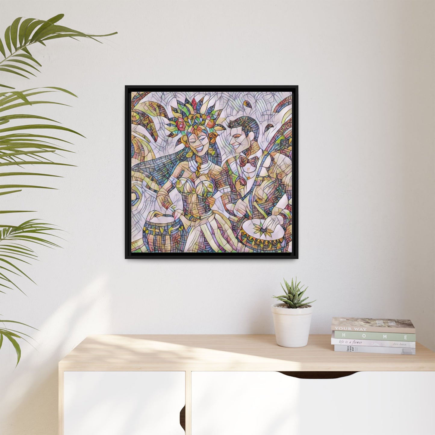 Carnival Samba Dancers Framed Canvas Art — Colorful Brazilian Festival Wall Decor