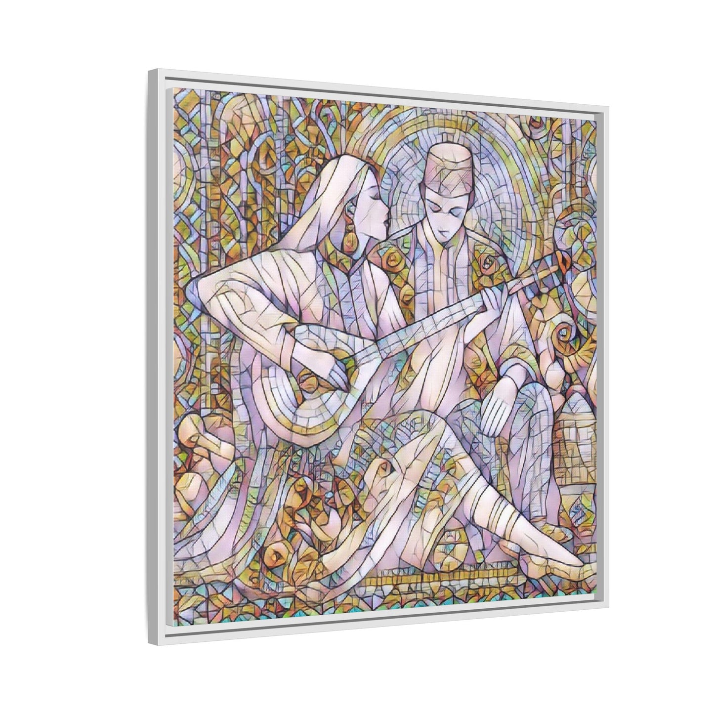 Love Song Serenade - Framed Canvas Wall Art | Guitar Player Romantic Print