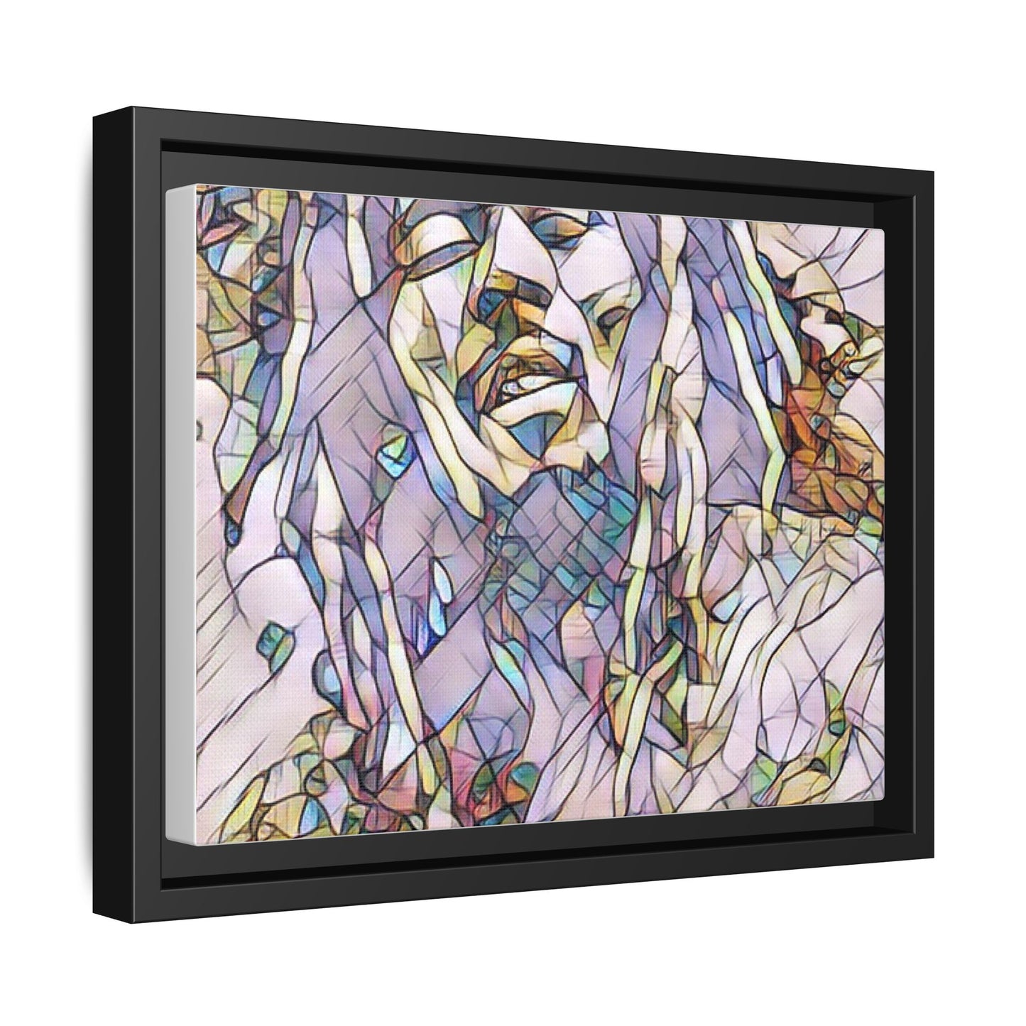 Abstract Multicolor Portrait Matte Canvas Framed Wall Art