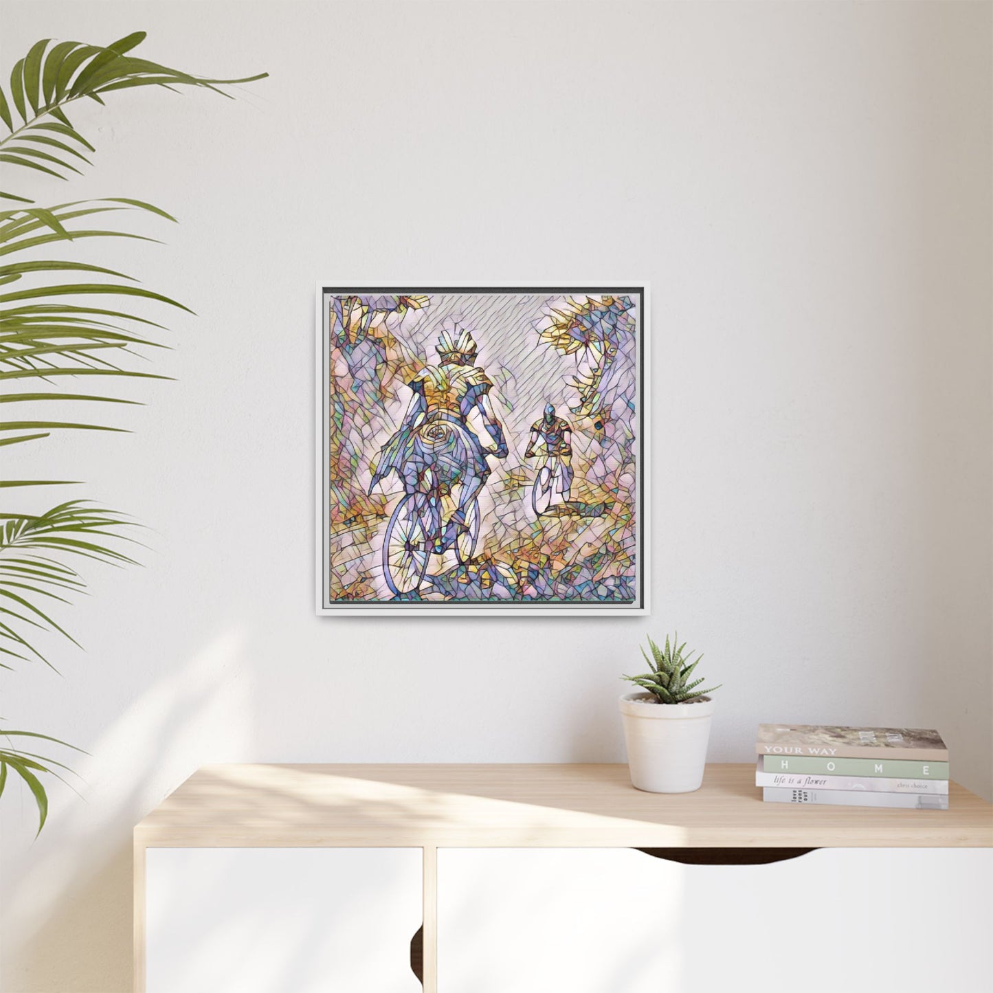 Cycling Art Print — Framed Matte Canvas Wall Art