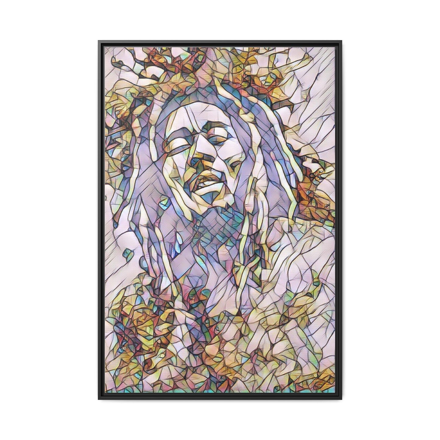 Abstract Multicolor Portrait Matte Canvas Framed Wall Art