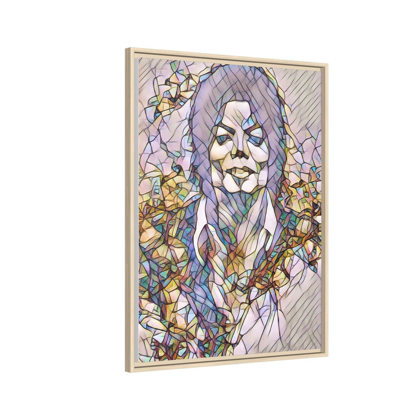Abstract Stained-Glass Portrait Matte Canvas (Framed)