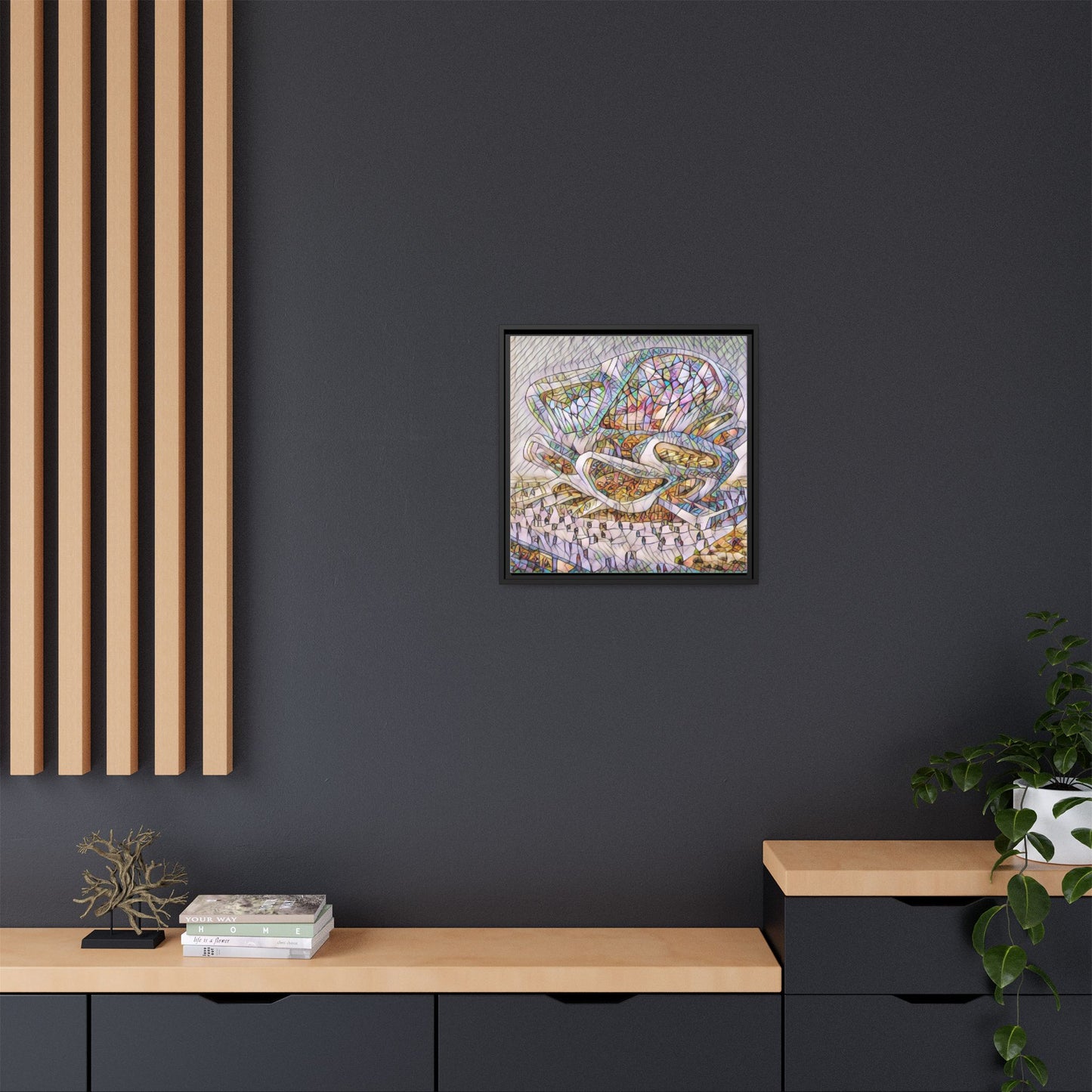 Abstract Colorful Sculpture Matte Canvas Framed Wall Art