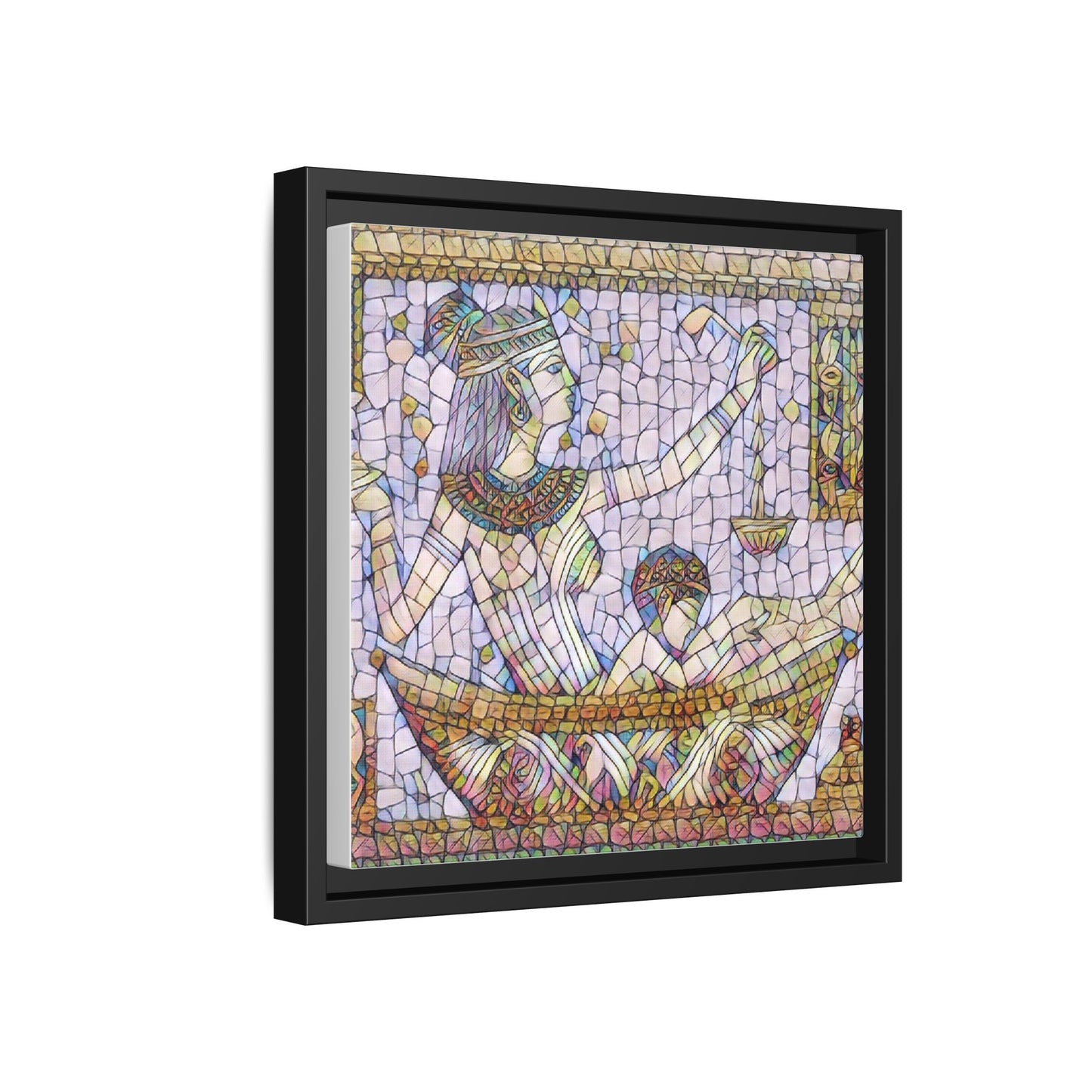 Egyptian Mosaic Goddess Matte Canvas Print (Framed)