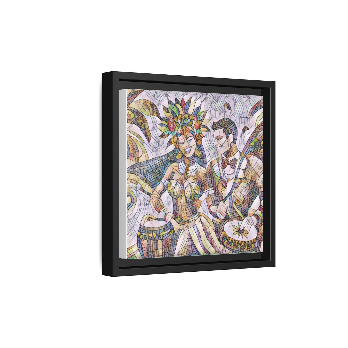 Carnival Samba Dancers Framed Canvas Art — Colorful Brazilian Festival Wall Decor