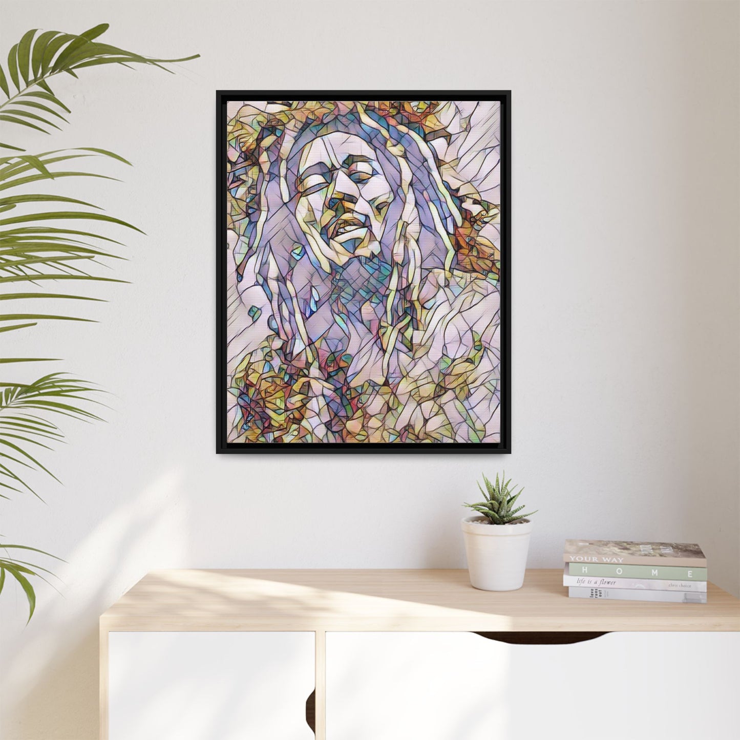 Abstract Multicolor Portrait Matte Canvas Framed Wall Art