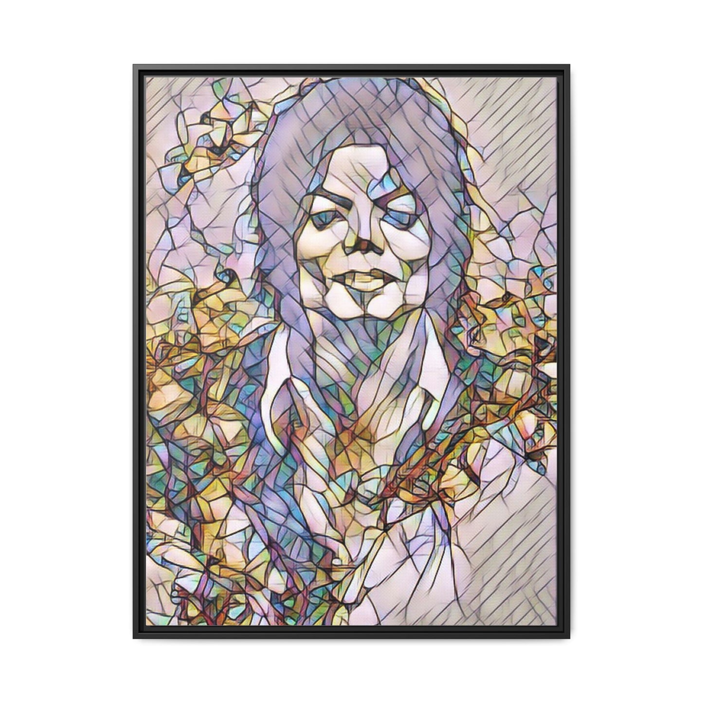 Abstract Stained-Glass Portrait Matte Canvas (Framed)