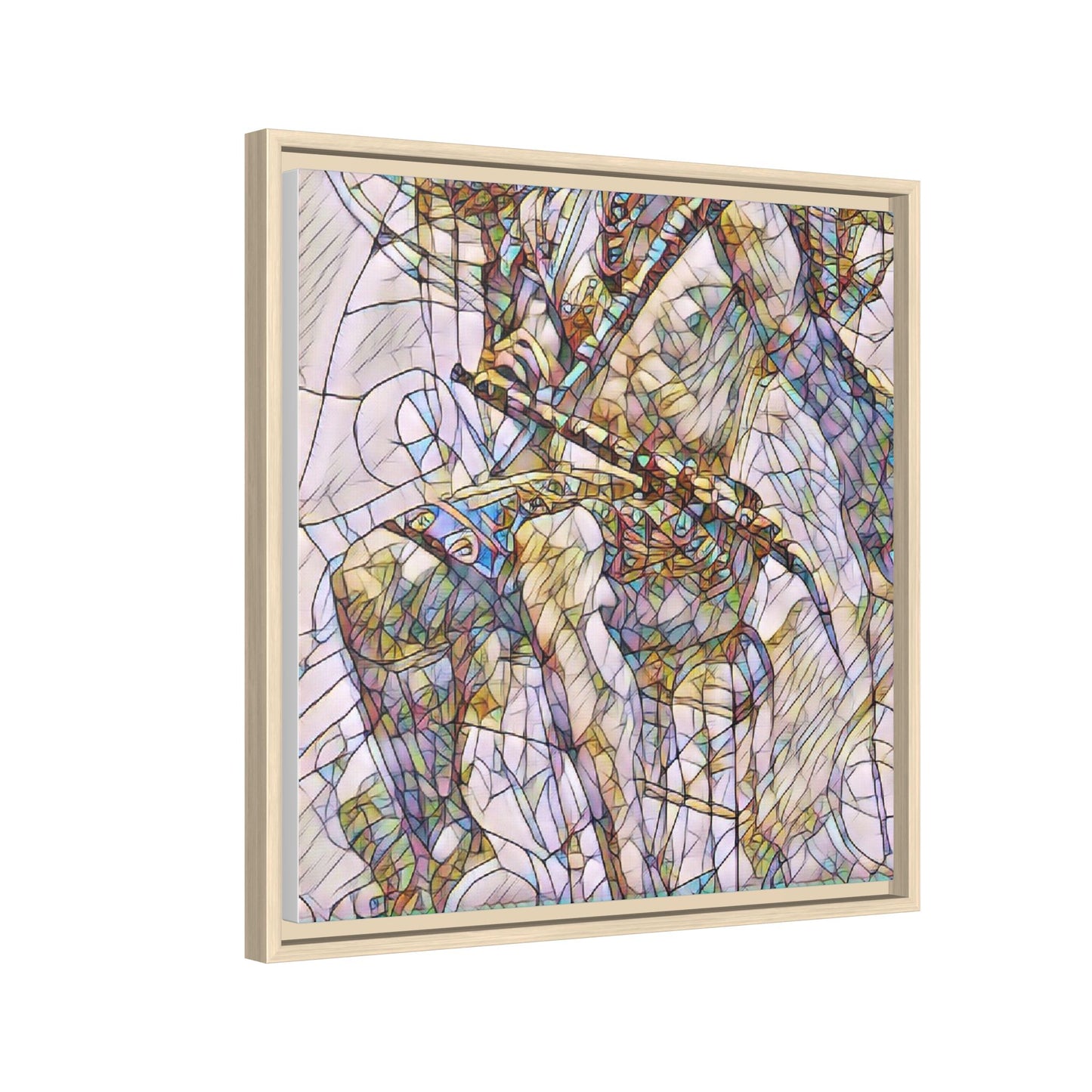 Framed Abstract Musician Canvas Art — Multi‑Color Jazz Saxophone Print