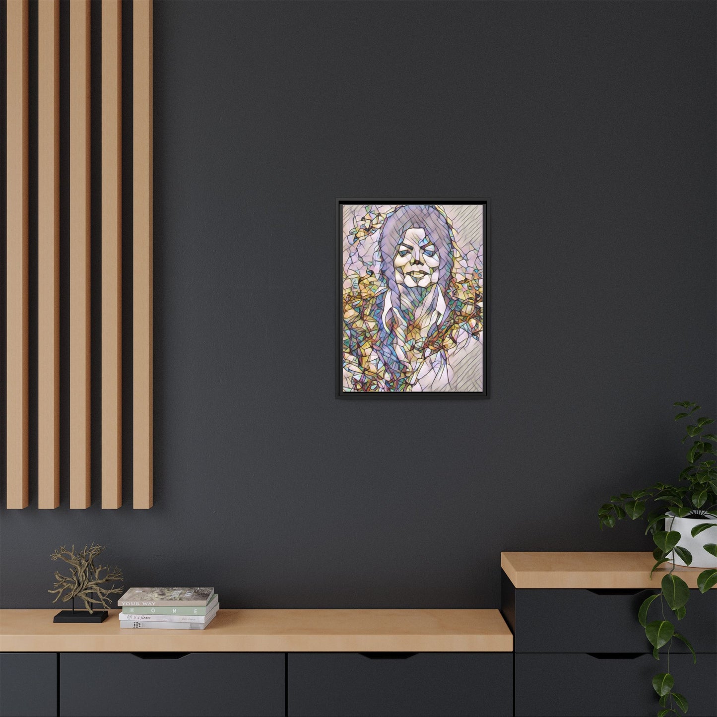 Abstract Stained-Glass Portrait Matte Canvas (Framed)