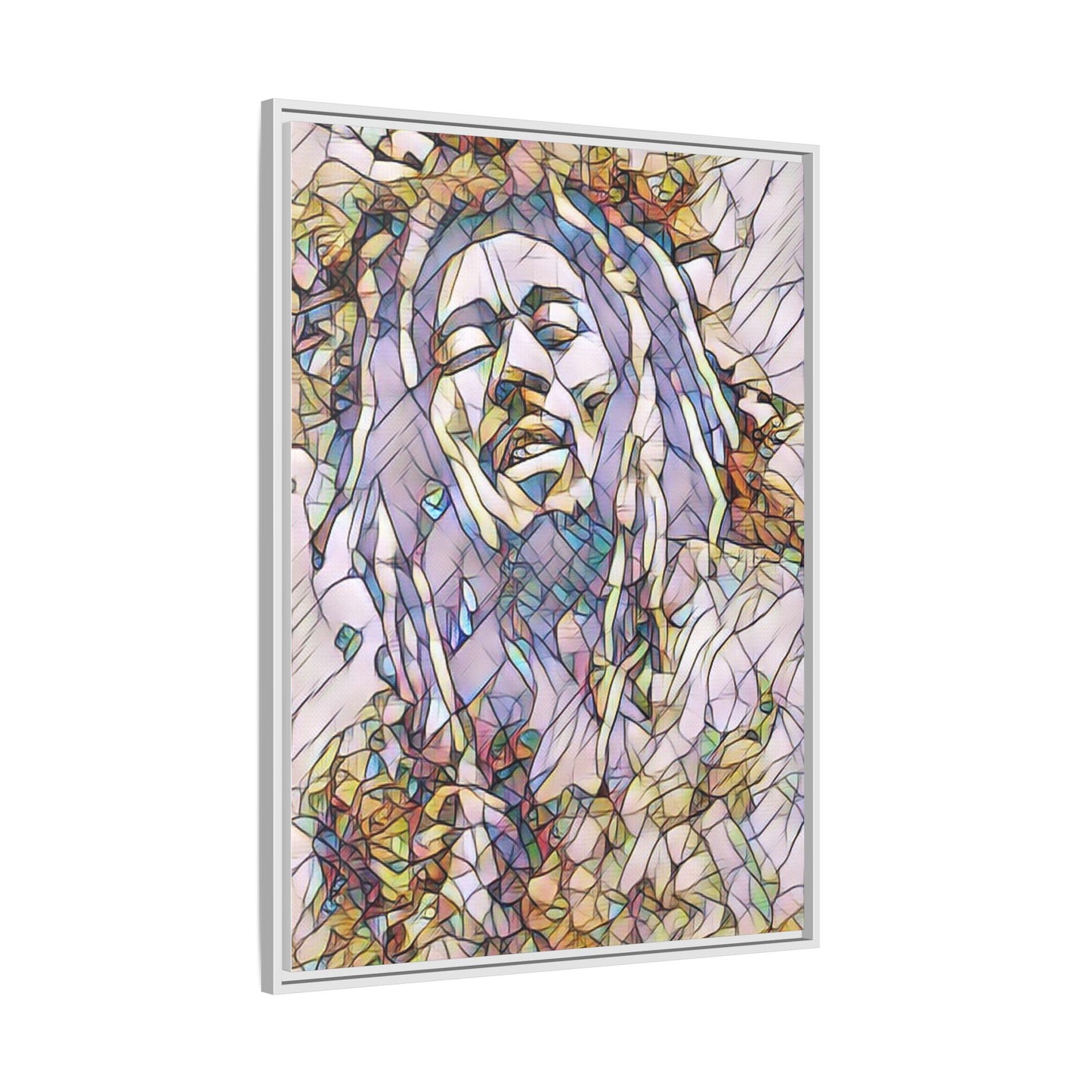 Abstract Multicolor Portrait Matte Canvas Framed Wall Art