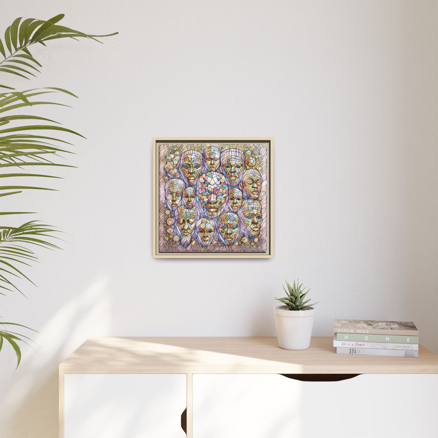 Framed Art Print — Mosaic Faces Matte Canvas