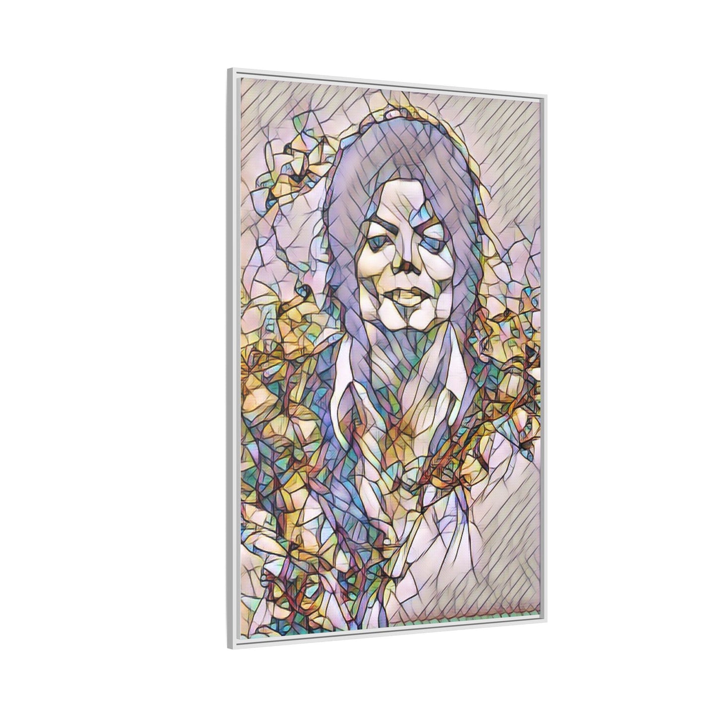 Abstract Stained-Glass Portrait Matte Canvas (Framed)