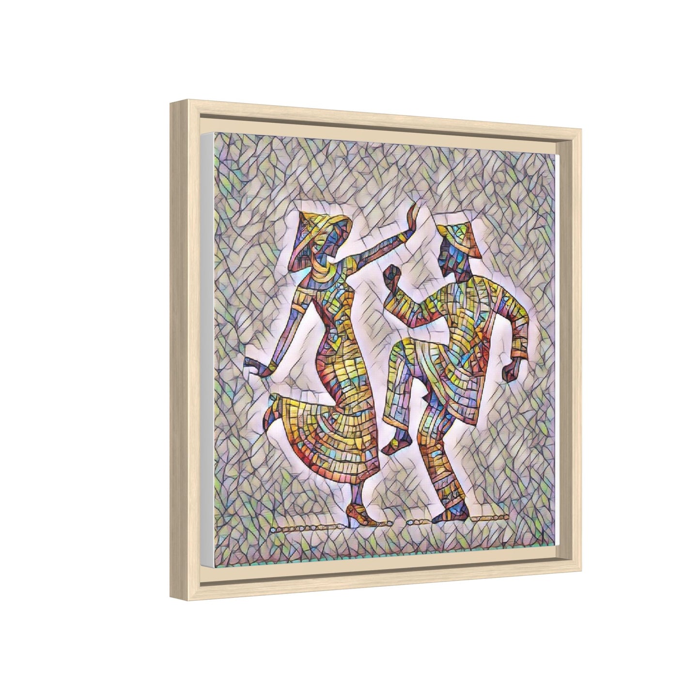 Colorful Folk Dance Matte Canvas Print (Framed)