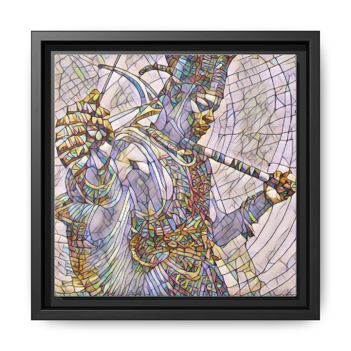 Egyptian God Mosaic Matte Canvas Framed Art