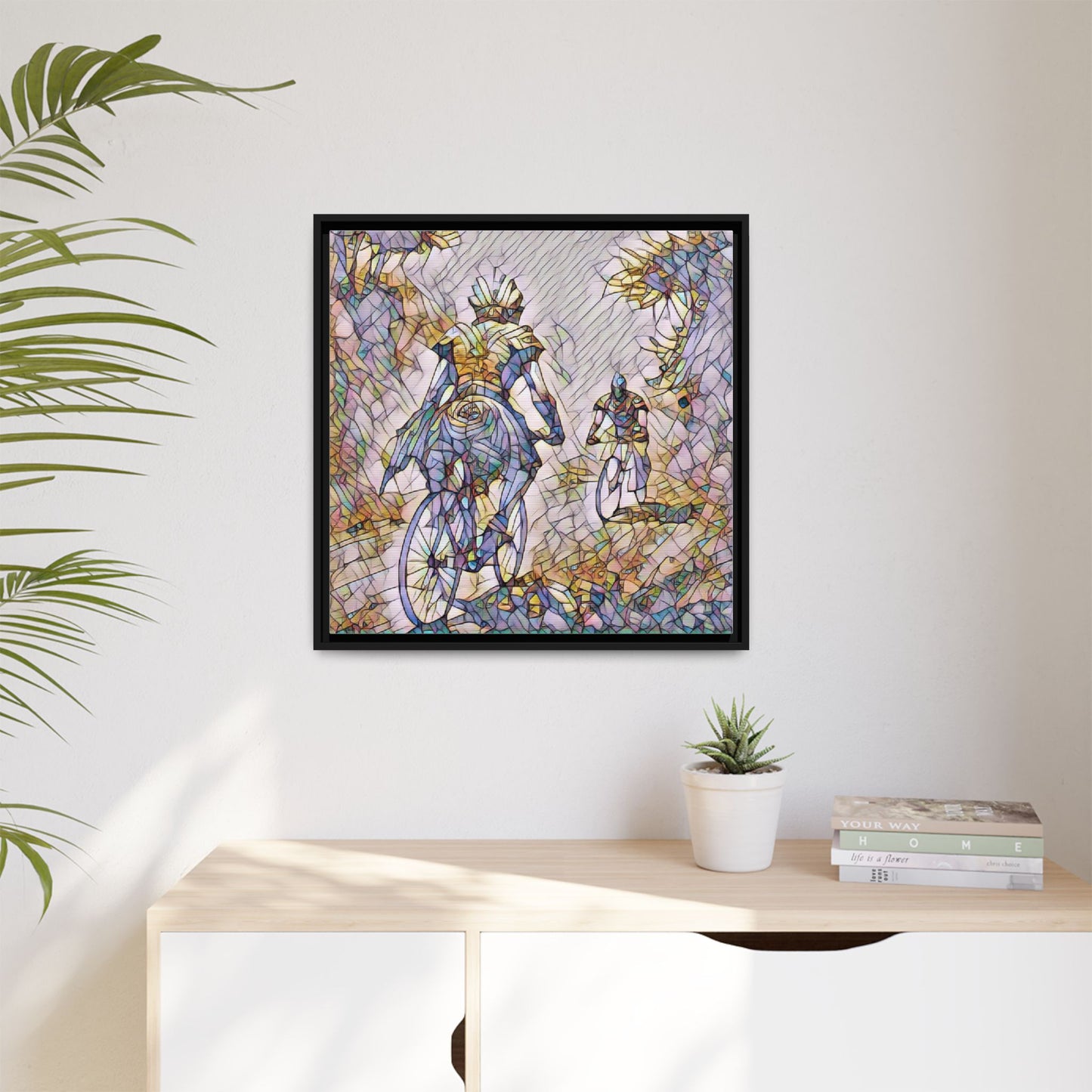 Cycling Art Print — Framed Matte Canvas Wall Art