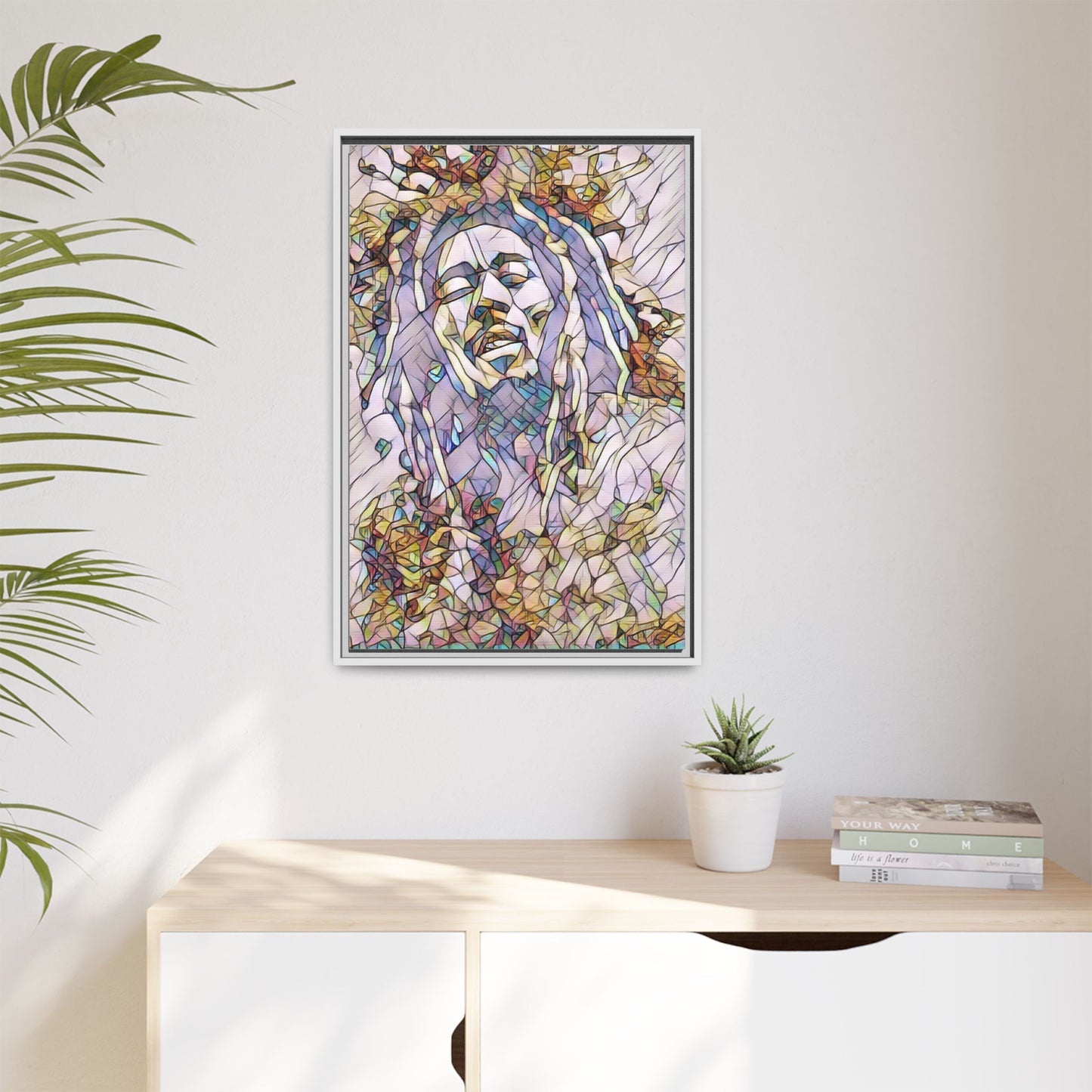 Abstract Multicolor Portrait Matte Canvas Framed Wall Art