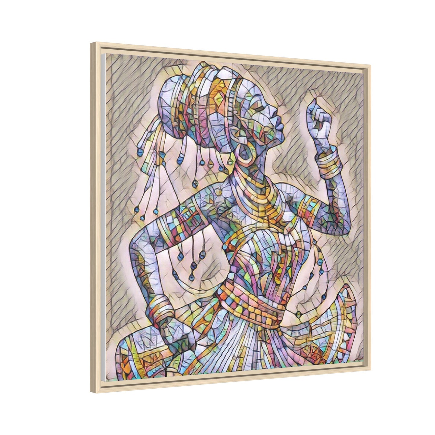 Framed Canvas Art — Colorful Mosaic Dancer