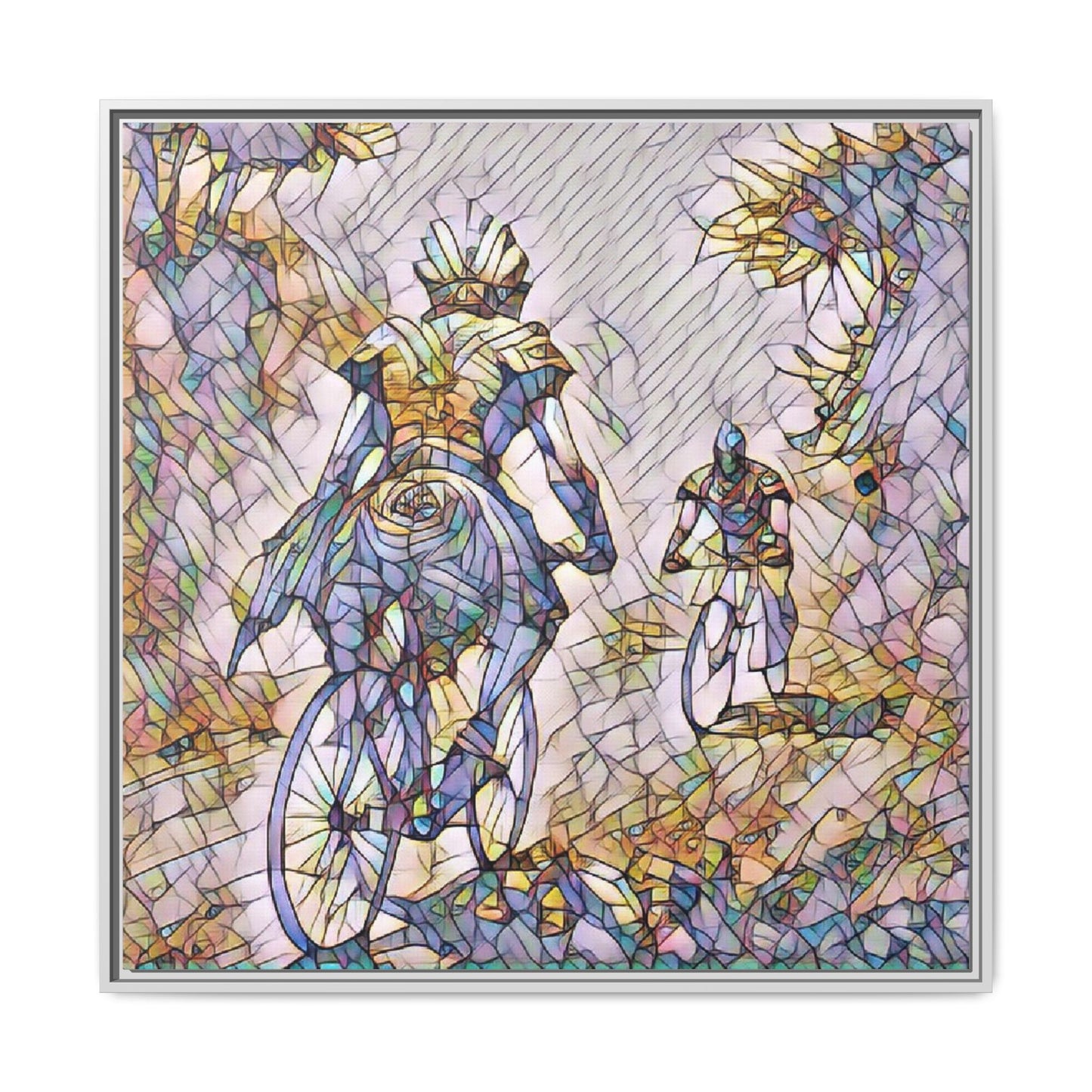 Cycling Art Print — Framed Matte Canvas Wall Art