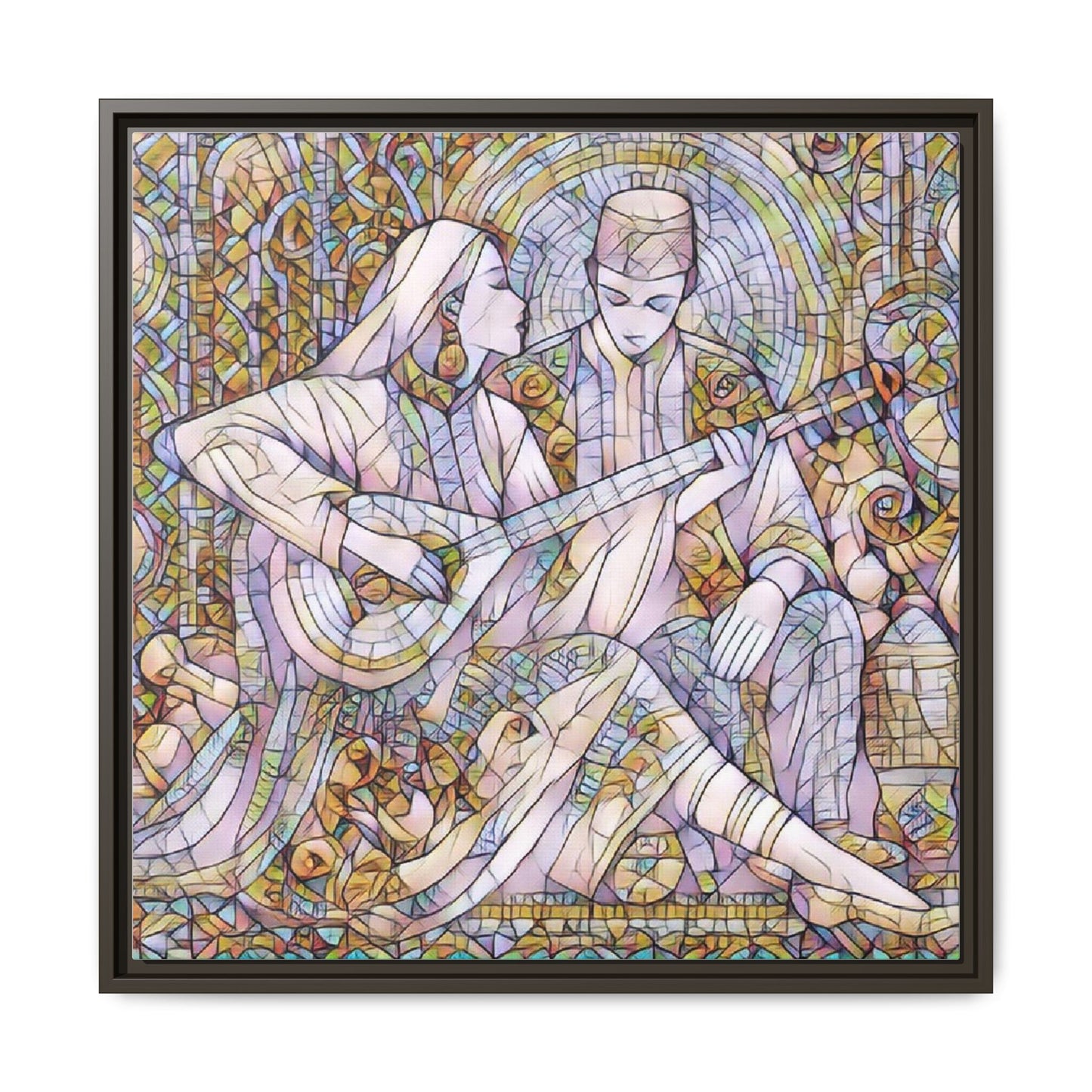 Love Song Serenade - Framed Canvas Wall Art | Guitar Player Romantic Print