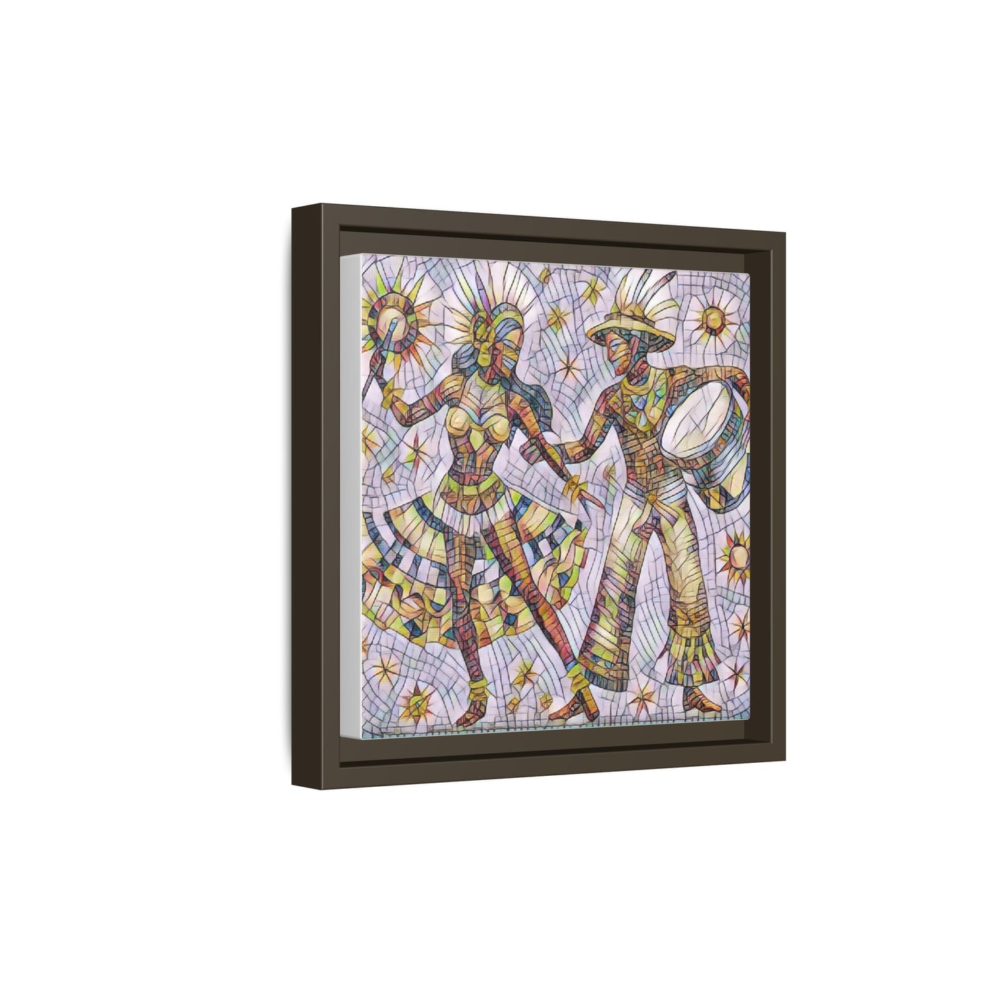 Carnival Dancers Framed Canvas Art – Colorful Samba Couple Print
