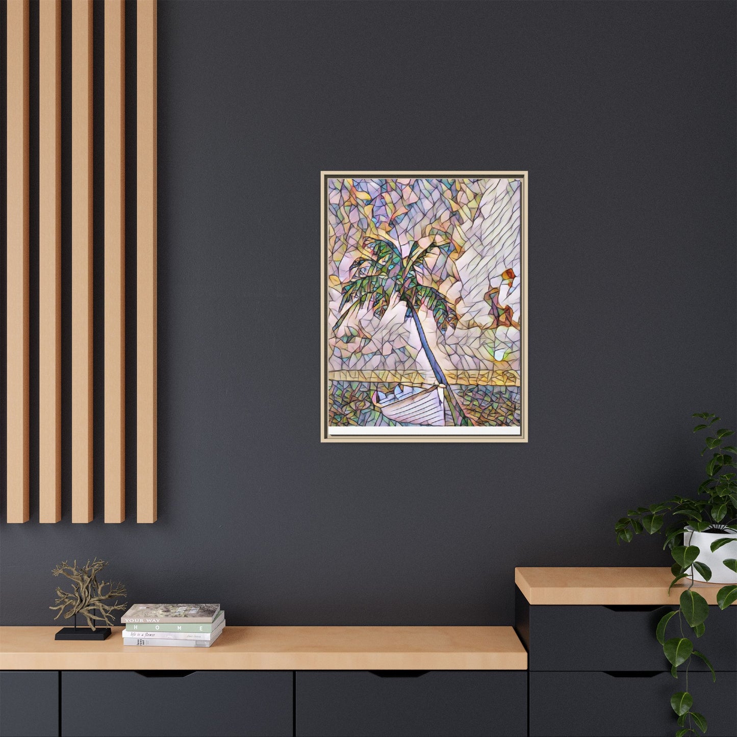 Tropical Palm Canvas Print — Framed Matte Wall Art