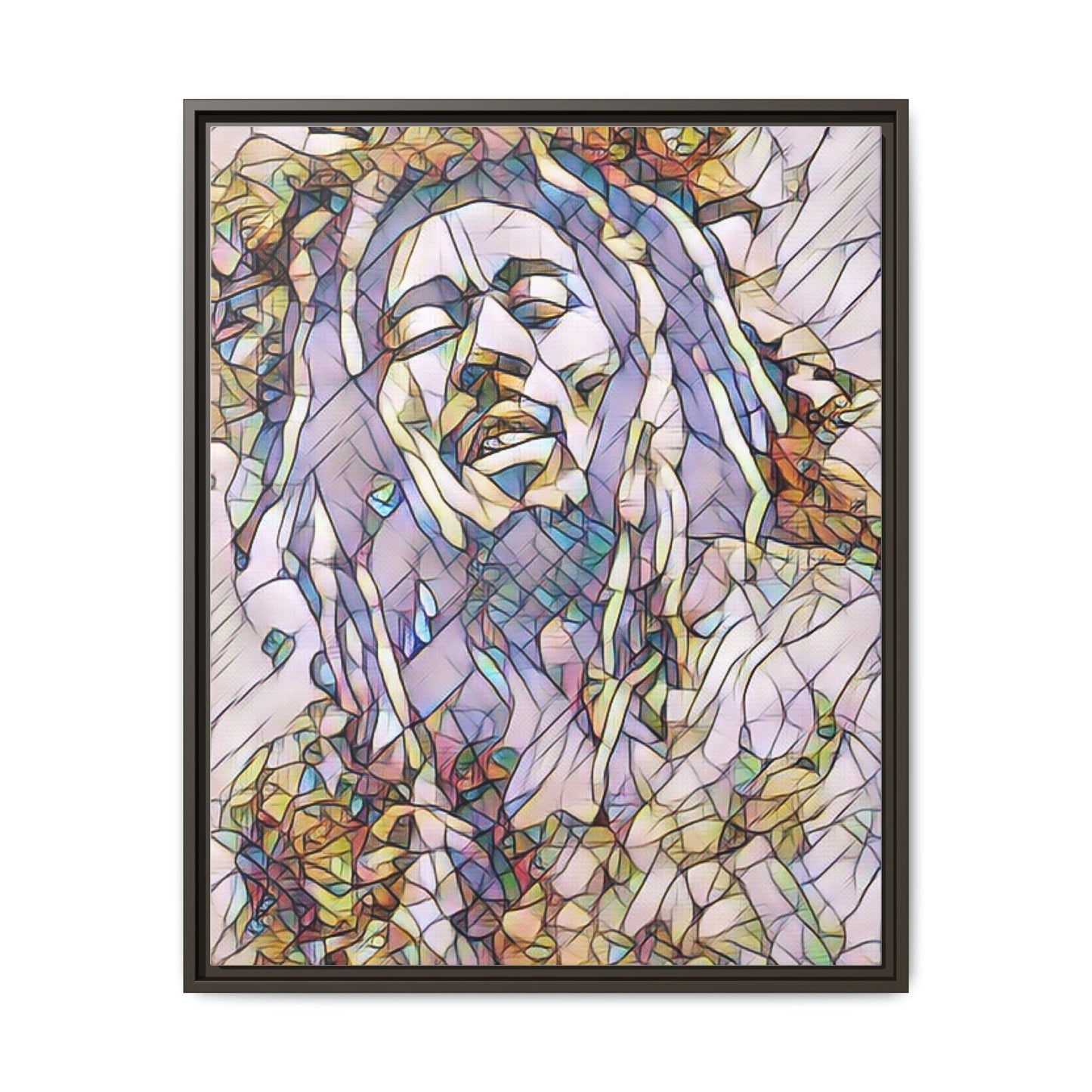 Abstract Multicolor Portrait Matte Canvas Framed Wall Art