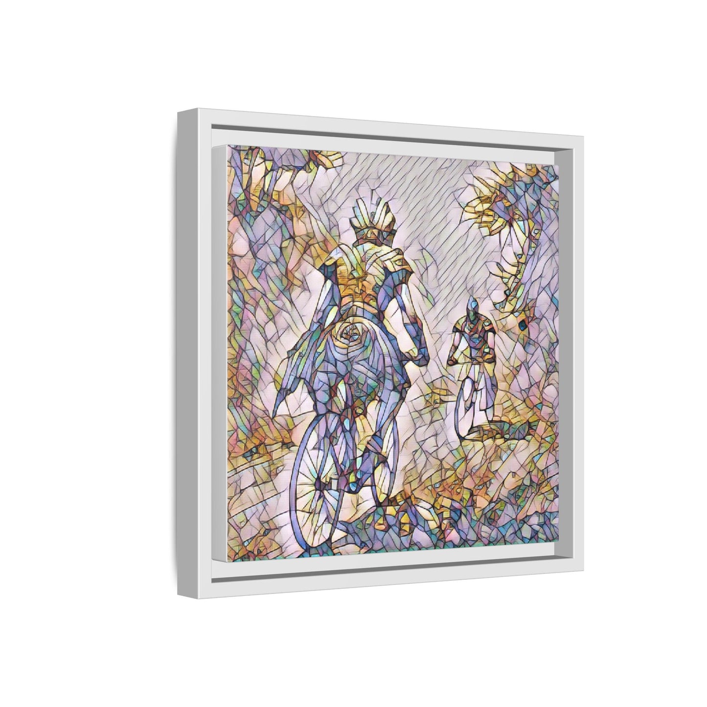 Cycling Art Print — Framed Matte Canvas Wall Art