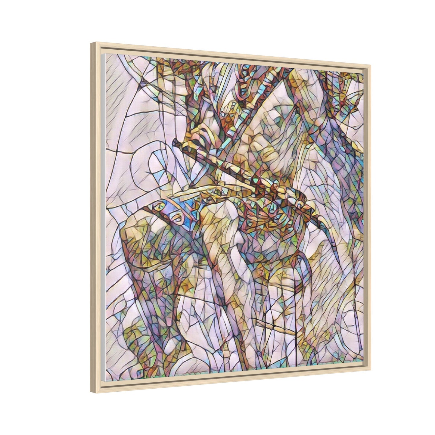 Framed Abstract Musician Canvas Art — Multi‑Color Jazz Saxophone Print