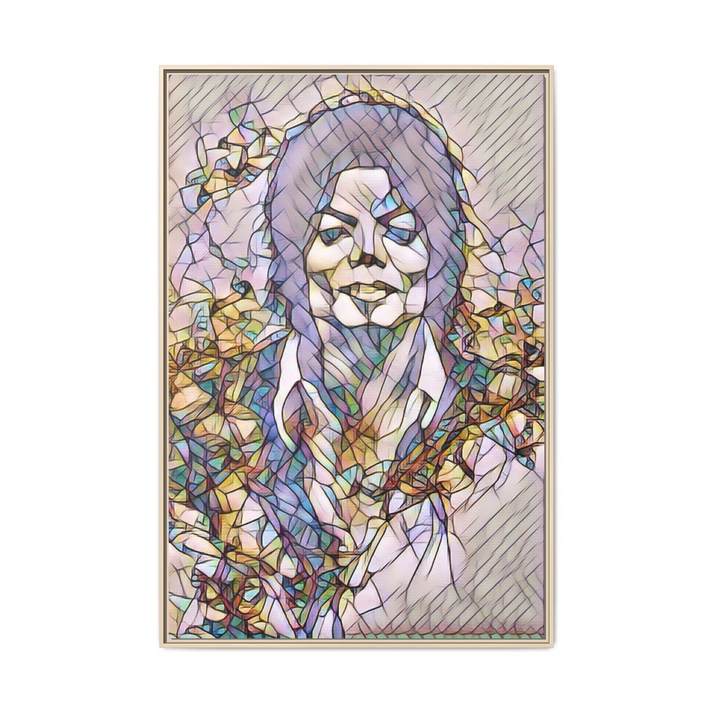 Abstract Stained-Glass Portrait Matte Canvas (Framed)