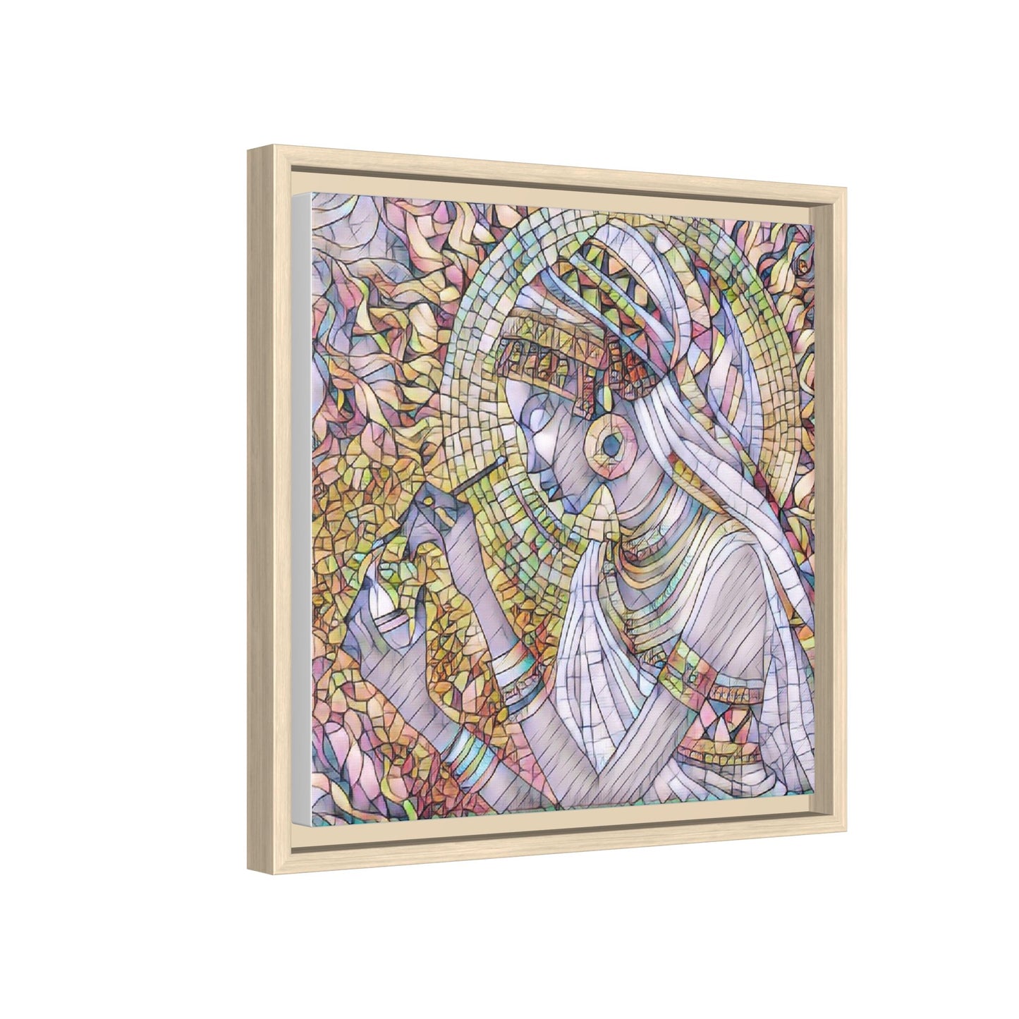 Egyptian Goddess Stained-Glass Matte Canvas (Framed)