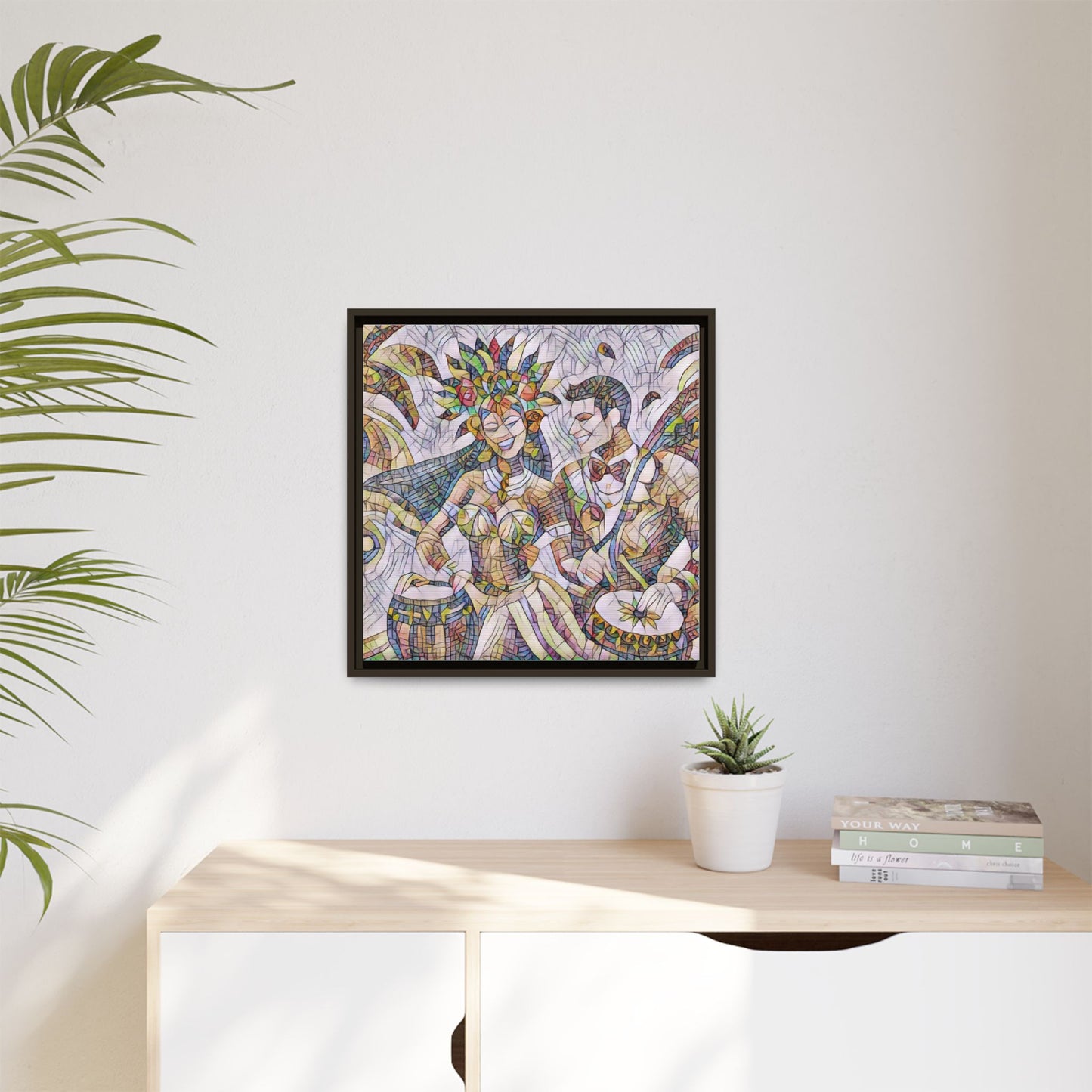 Carnival Samba Dancers Framed Canvas Art — Colorful Brazilian Festival Wall Decor