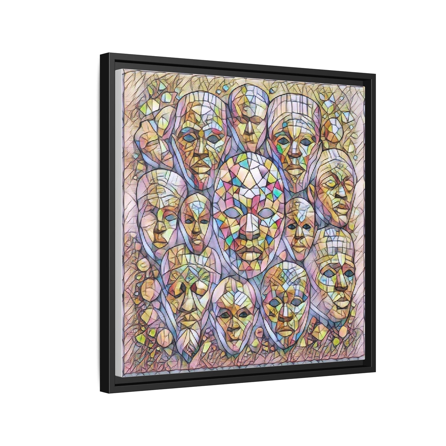 Framed Art Print — Mosaic Faces Matte Canvas
