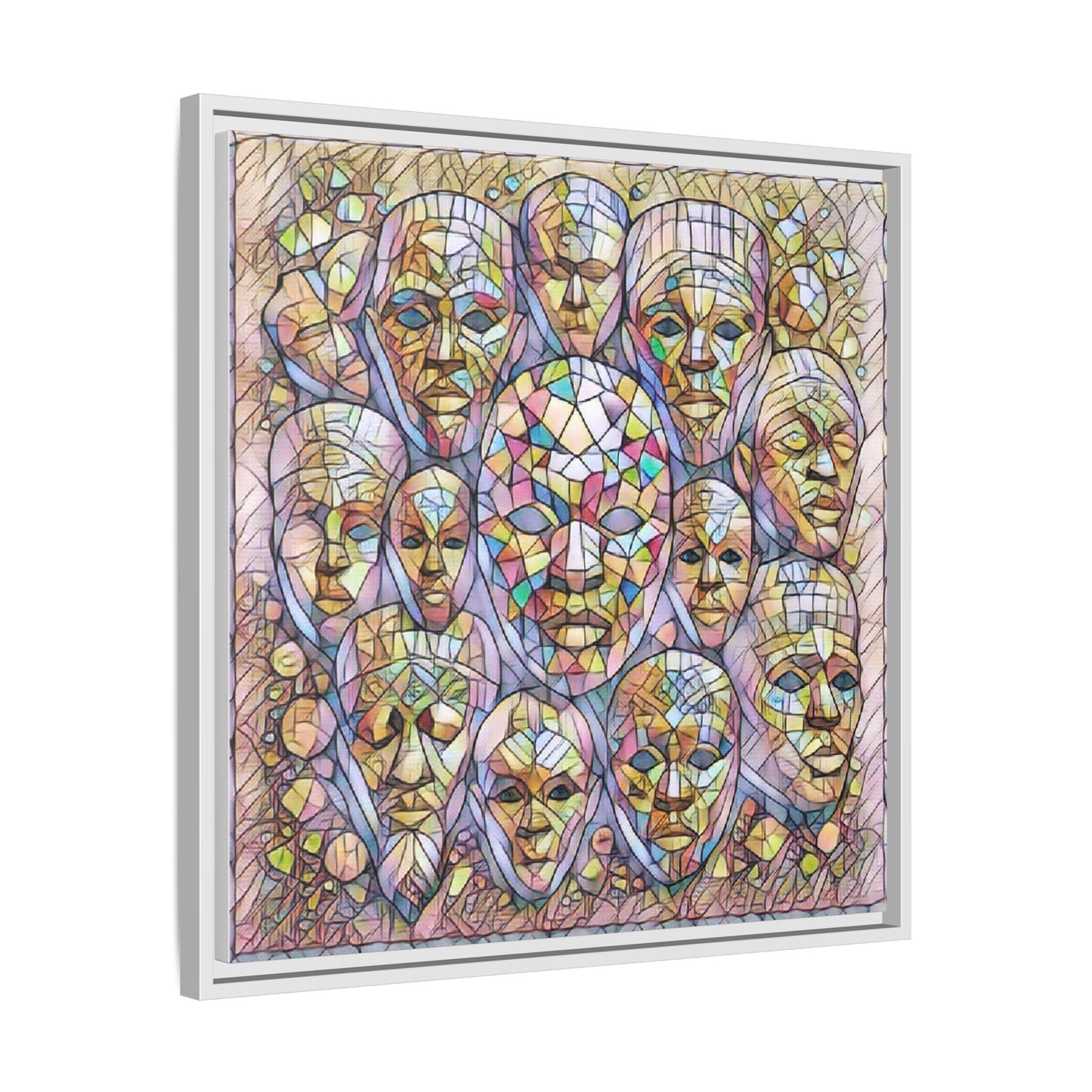 Framed Art Print — Mosaic Faces Matte Canvas